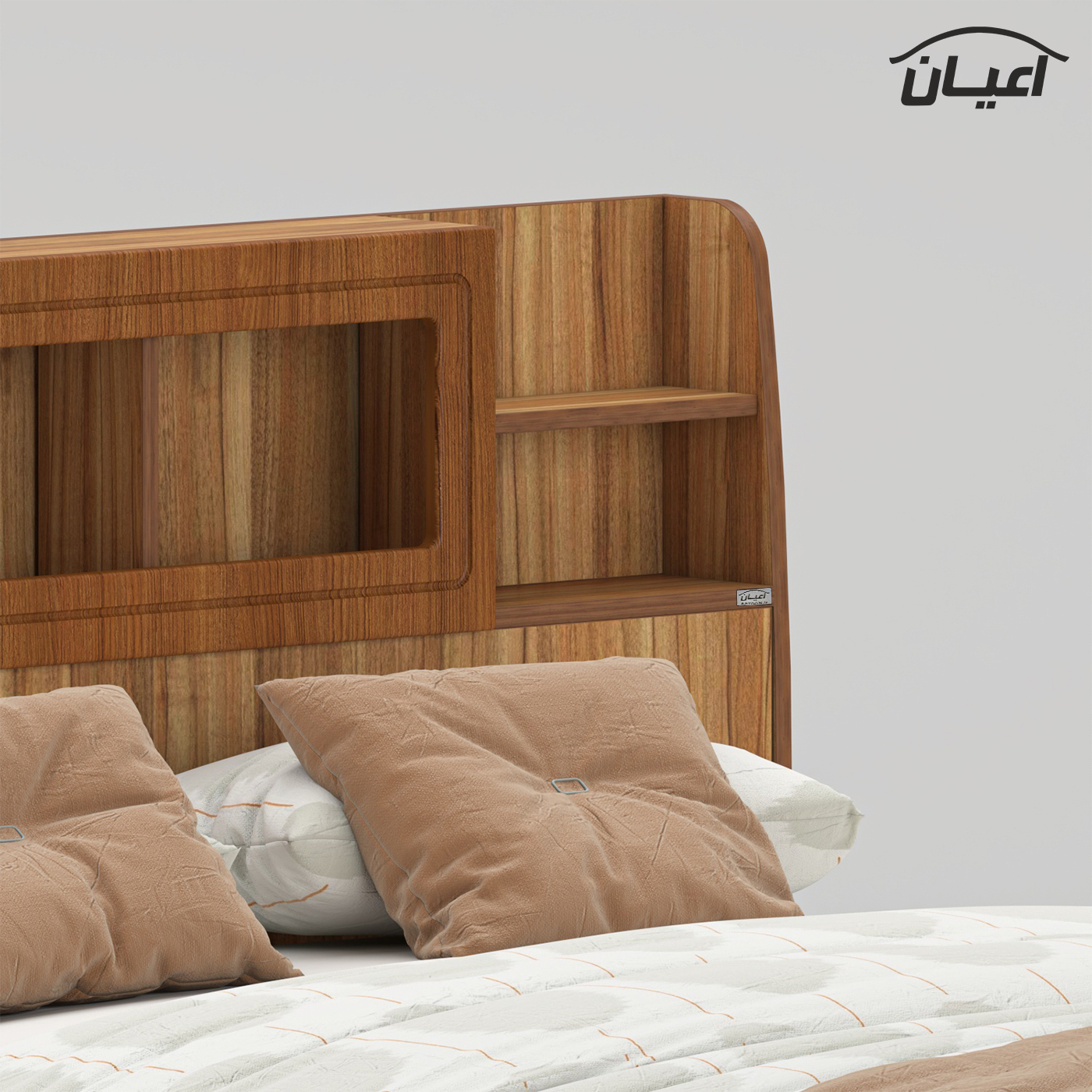 تخت خواب ملامینه دو نفره اعیان مدل FH983 سایز 160x200 سانتی متر