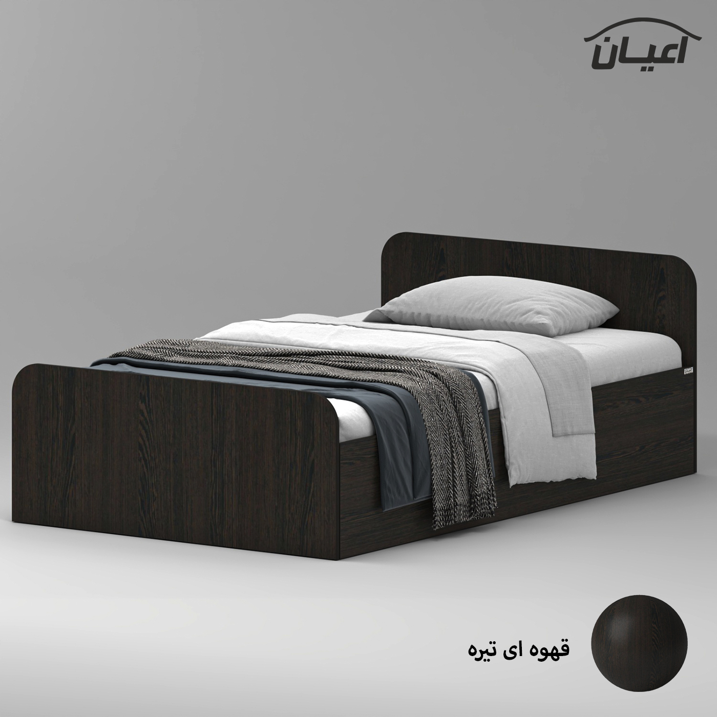 تخت خواب ملامینه یک نفره اعیان مدل FH932 سایز 120x200 سانتی متر