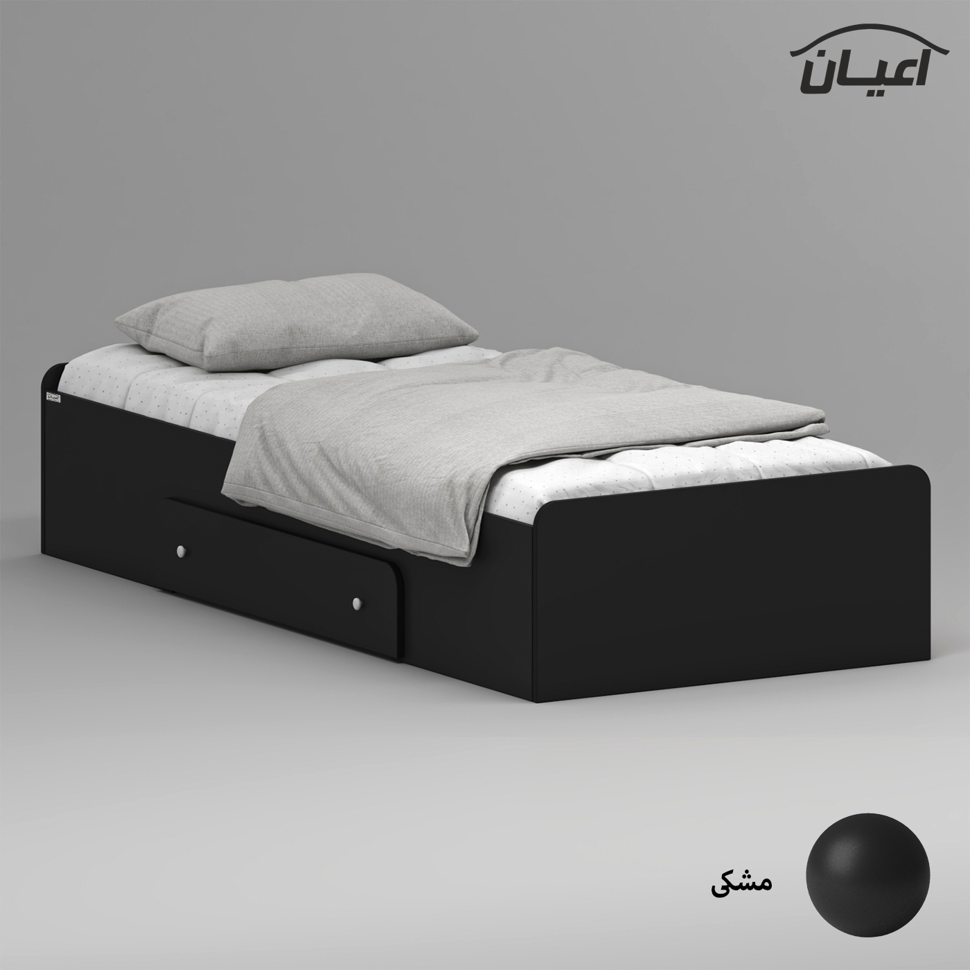 تخت خواب ملامینه یک نفره اعیان مدل FH967 سایز 90x200 سانتی متر