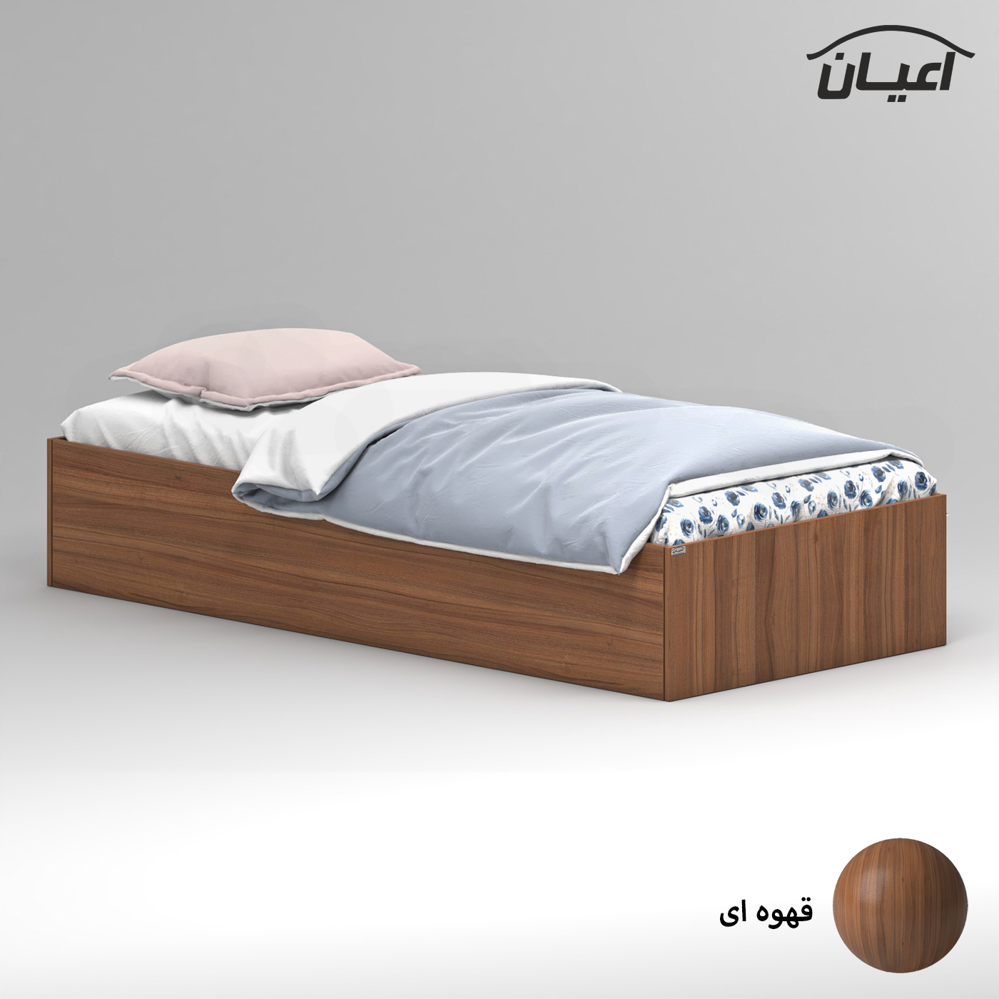 تخت خواب ملامینه یک نفره اعیان مدل FH941 سایز 90x200 سانتی متر