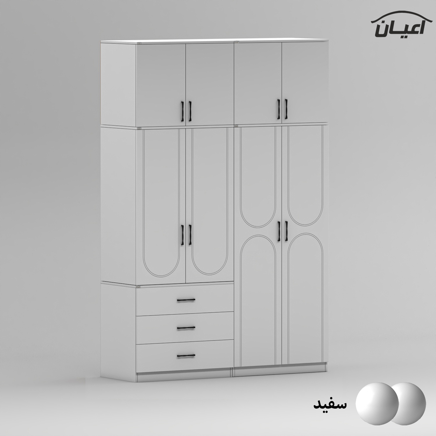 کمد لباس چند منظوره اعیان مدل FH964 طول 160 سانتی متر مجموعه پنج عددی