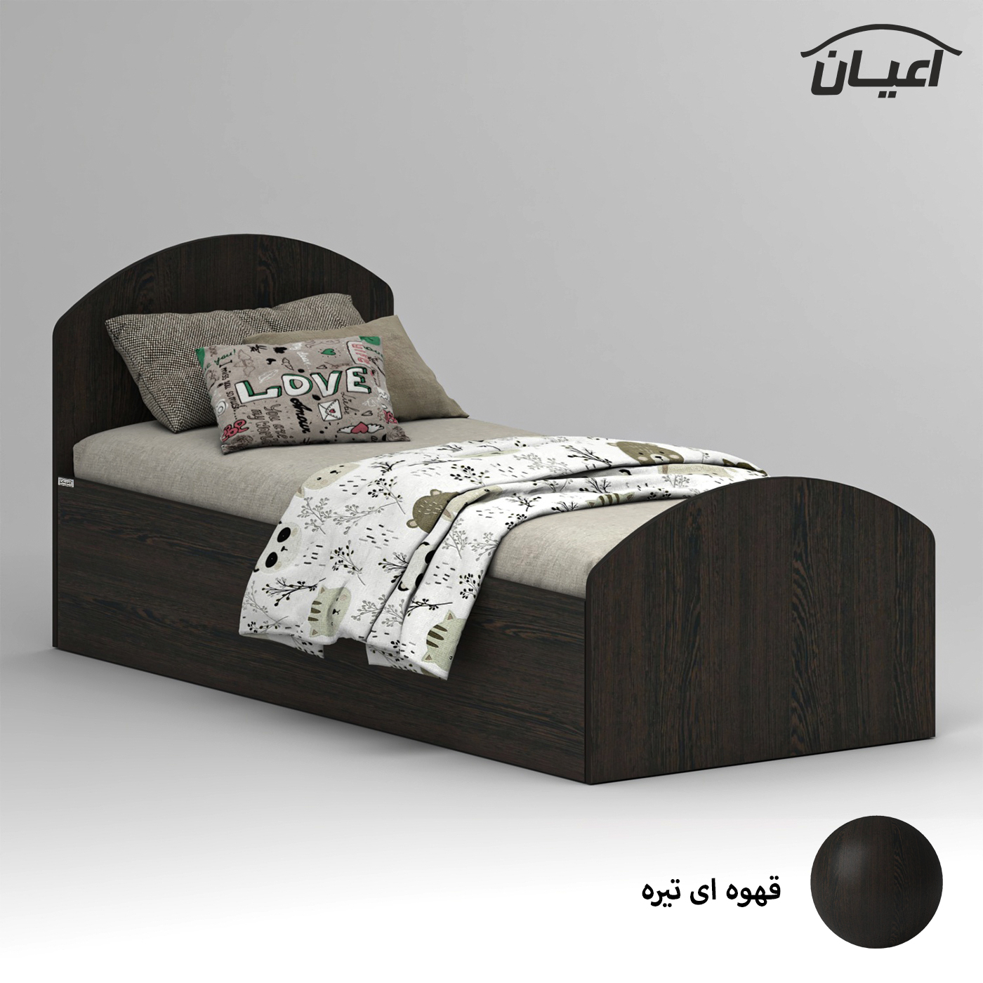 تخت خواب ملامینه یک نفره اعیان مدل FH970 سایز 80x180 سانتی متر