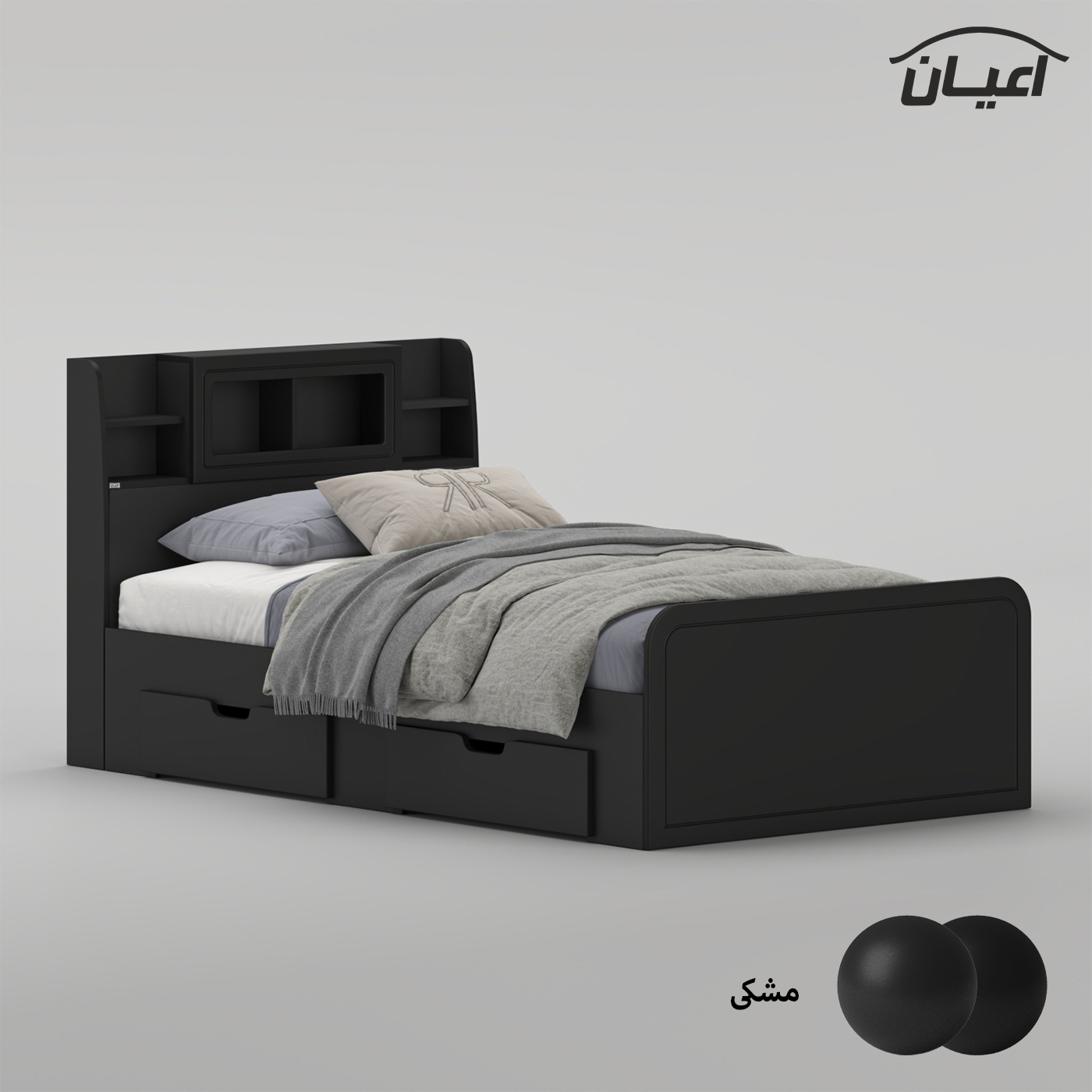 تخت خواب ملامینه یک نفره اعیان مدل FH982 سایز 120x200 سانتی متر