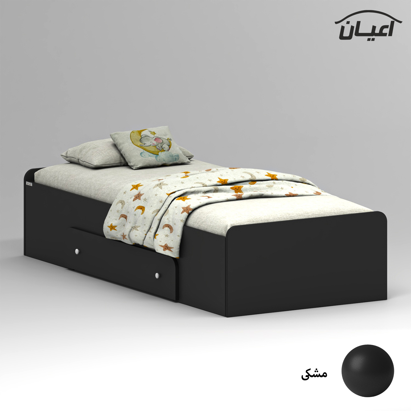 تخت خواب ملامینه یک نفره اعیان مدل FH966 سایز 80x180 سانتی متر