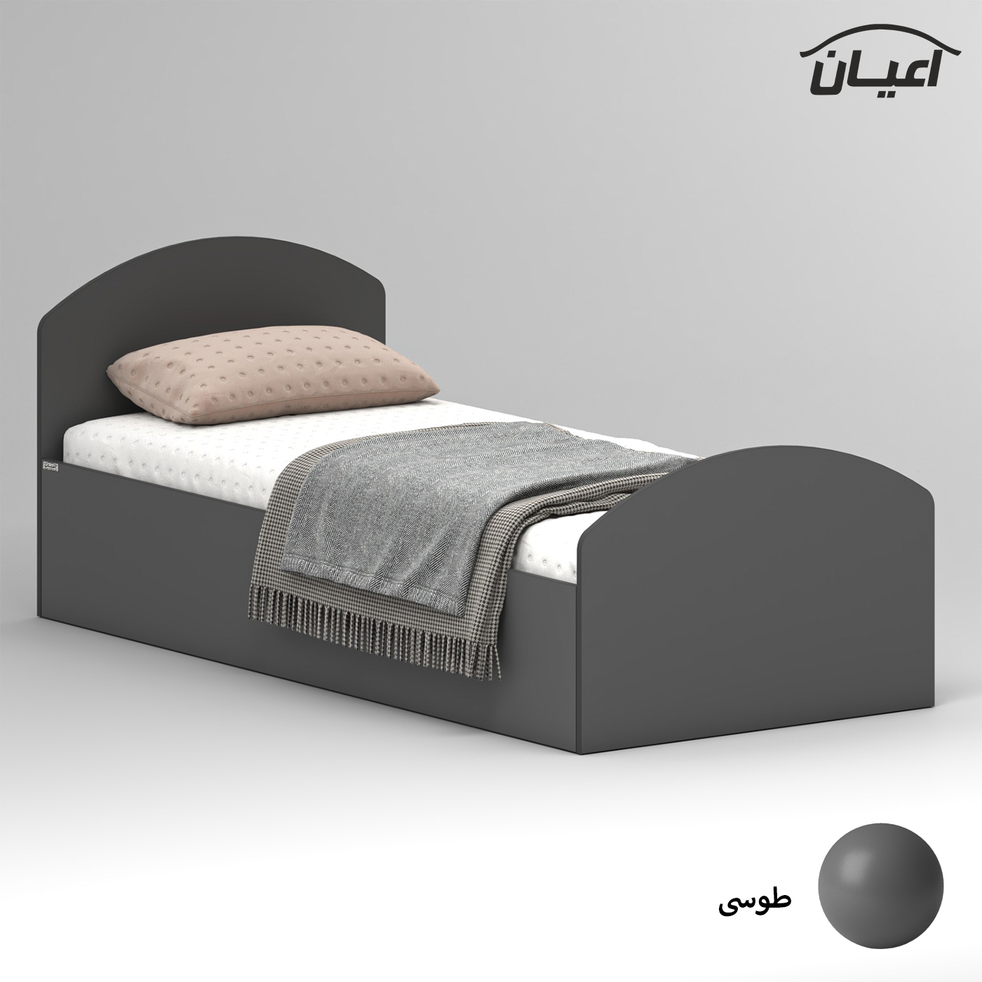 تخت خواب ملامینه یک نفره اعیان مدل FH971 سایز 90x200 سانتی متر