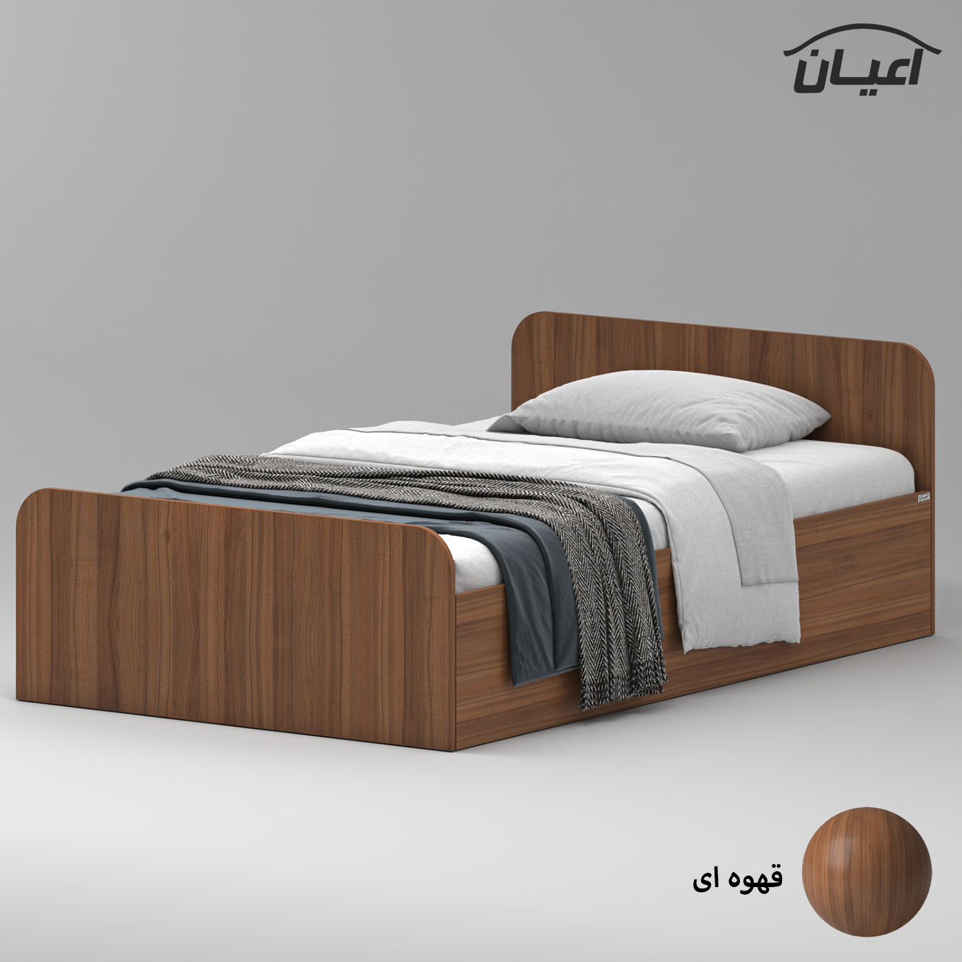 تخت خواب ملامینه یک نفره اعیان مدل FH932 سایز 120x200 سانتی متر