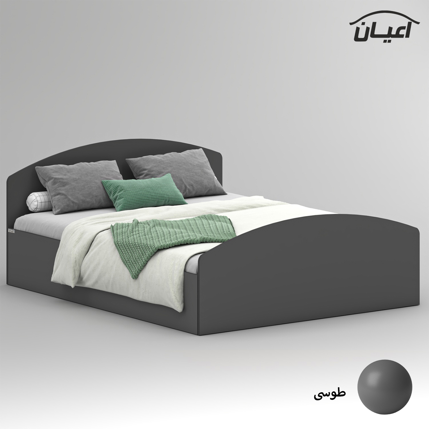 تخت خواب ملامینه دو نفره اعیان مدل FH973 سایز 160x200 سانتی متر