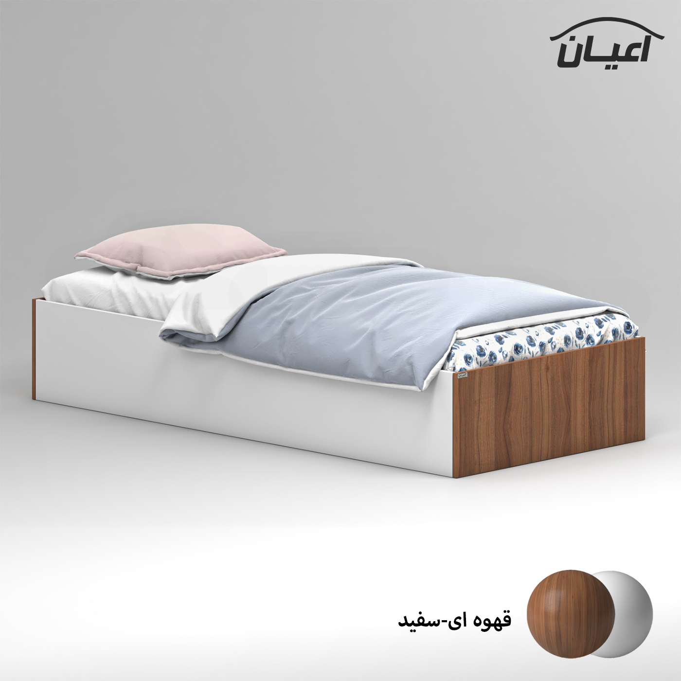 تخت خواب ملامینه یک نفره اعیان مدل FH941 سایز 90x200 سانتی متر