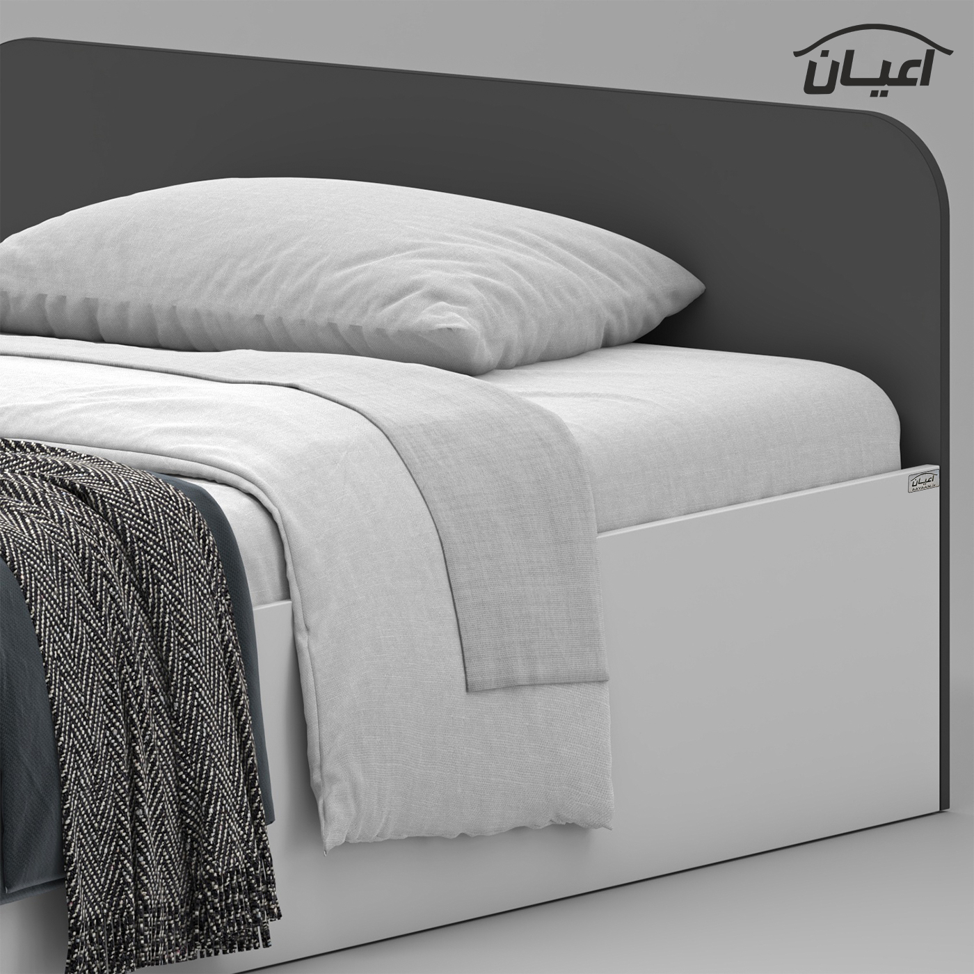 تخت خواب ملامینه یک نفره اعیان مدل FH932 سایز 120x200 سانتی متر