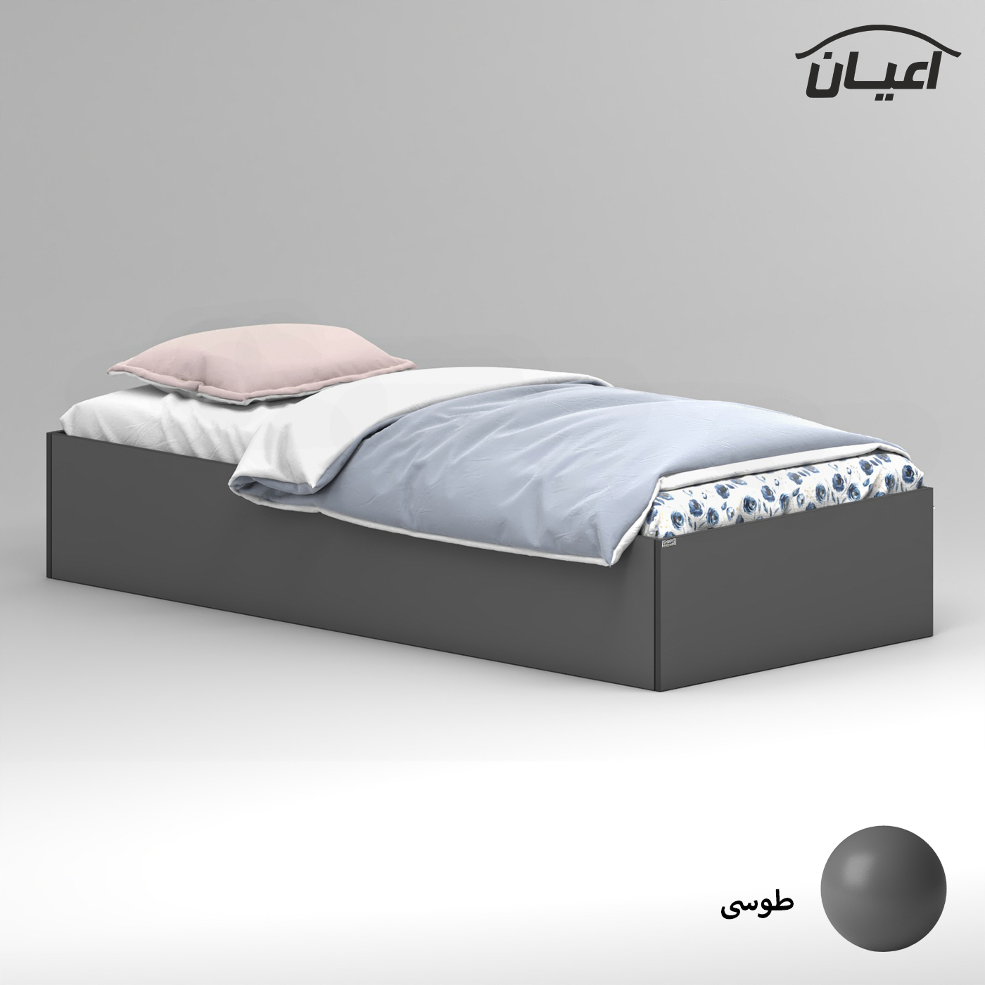 تخت خواب ملامینه یک نفره اعیان مدل FH941 سایز 90x200 سانتی متر