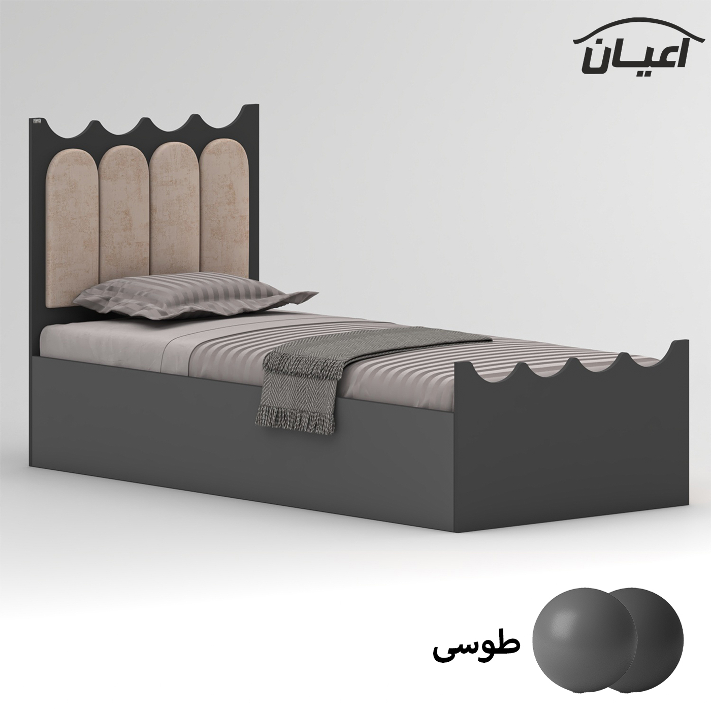 تخت خواب ام دی اف اعیان مدل FH957 سایز 80x180 سانتی متر