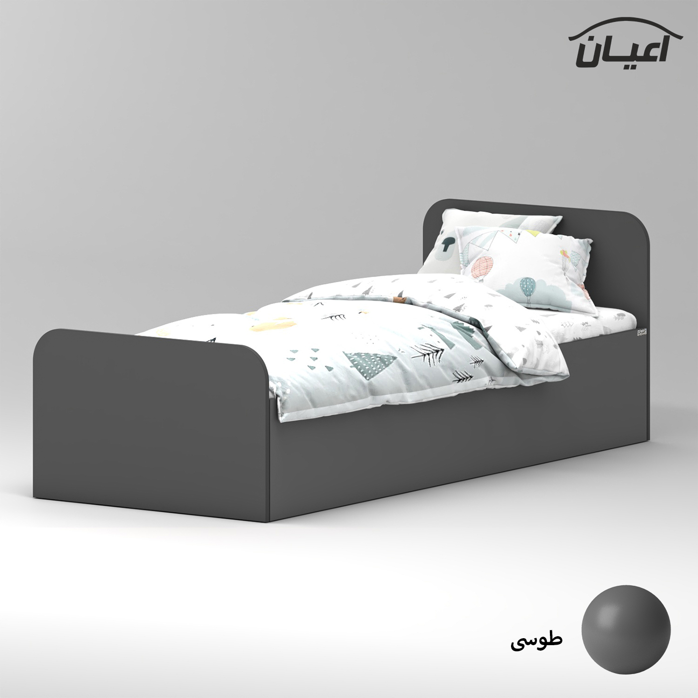 تخت خواب ملامینه یک نفره اعیان مدل FH930 سایز 80x180 سانتی متر