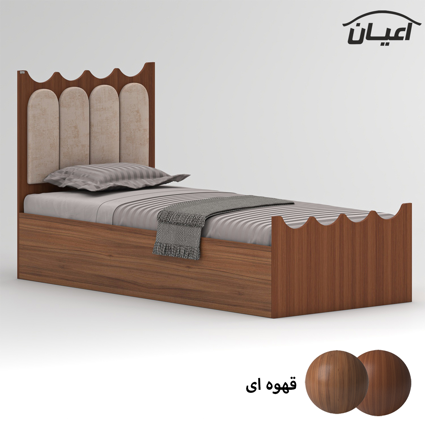 تخت خواب ام دی اف اعیان مدل FH957 سایز 80x180 سانتی متر