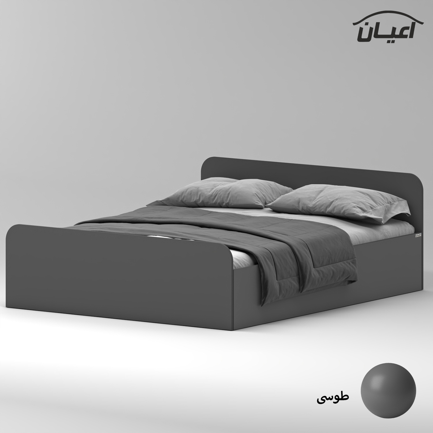 تخت خواب ملامینه دو نفره اعیان مدل FH933 سایز 160x200 سانتی متر