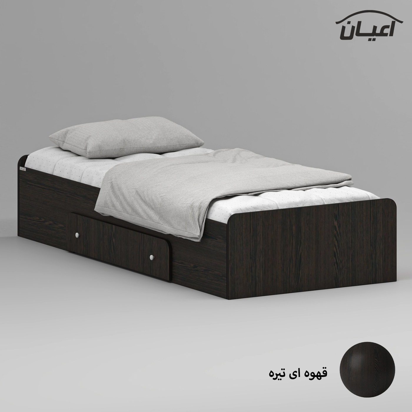 تخت خواب ملامینه یک نفره اعیان مدل FH967 سایز 90x200 سانتی متر