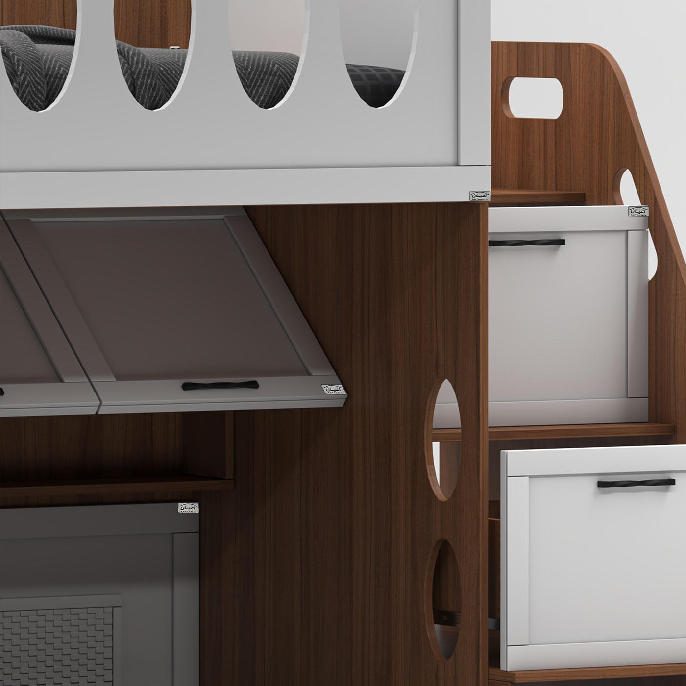 تخت خواب ام دی اف یک نفره اعیان مدل FH927 سایز 90x200 سانتی متر