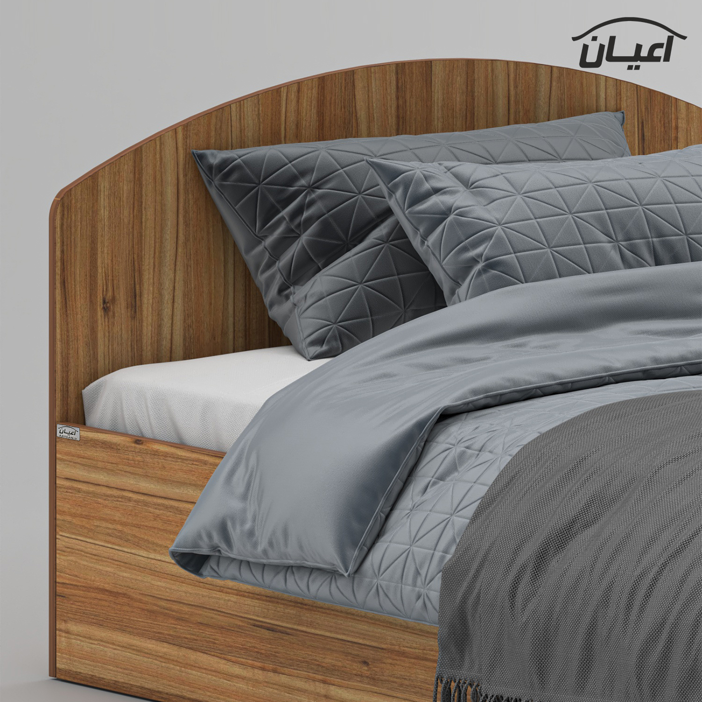 تخت خواب ملامینه یک نفره اعیان مدل FH972 سایز 120x200 سانتی متر