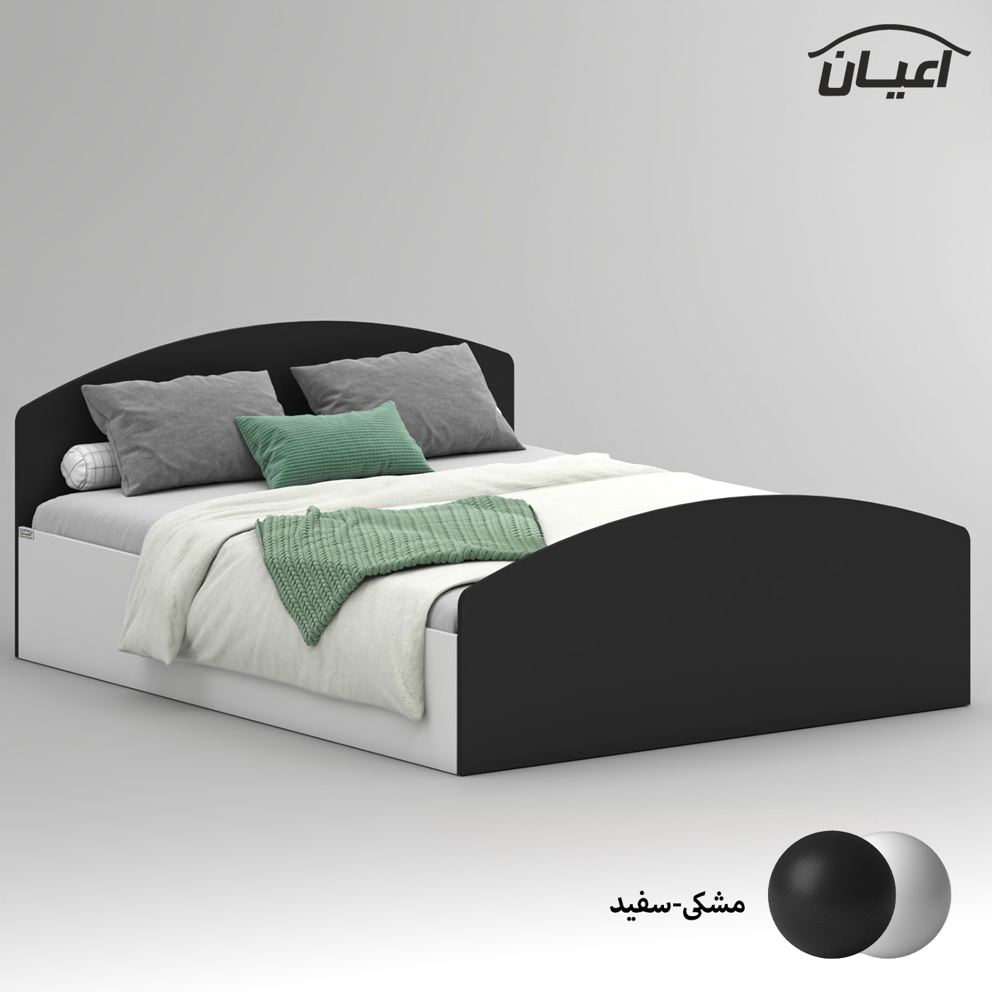 تخت خواب ملامینه دو نفره اعیان مدل FH973 سایز 160x200 سانتی متر