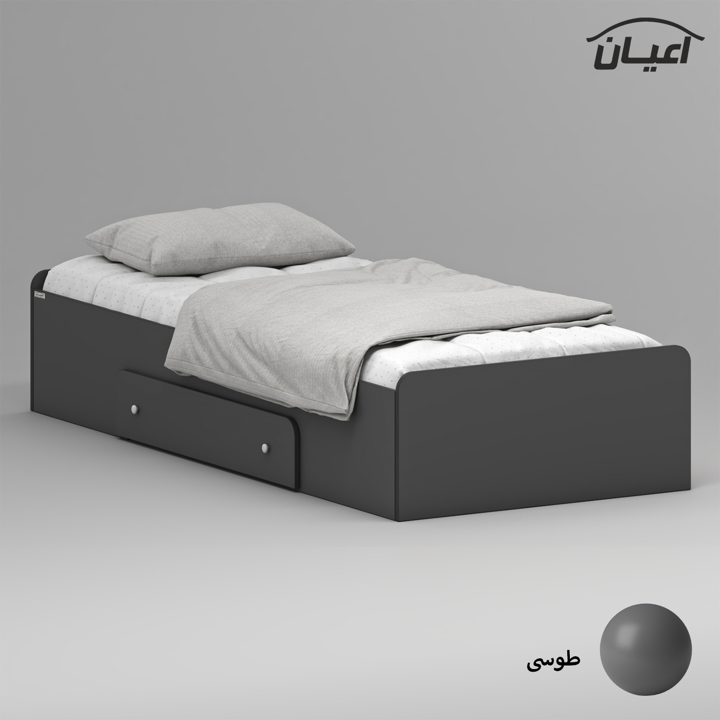 تخت خواب ملامینه یک نفره اعیان مدل FH967 سایز 90x200 سانتی متر