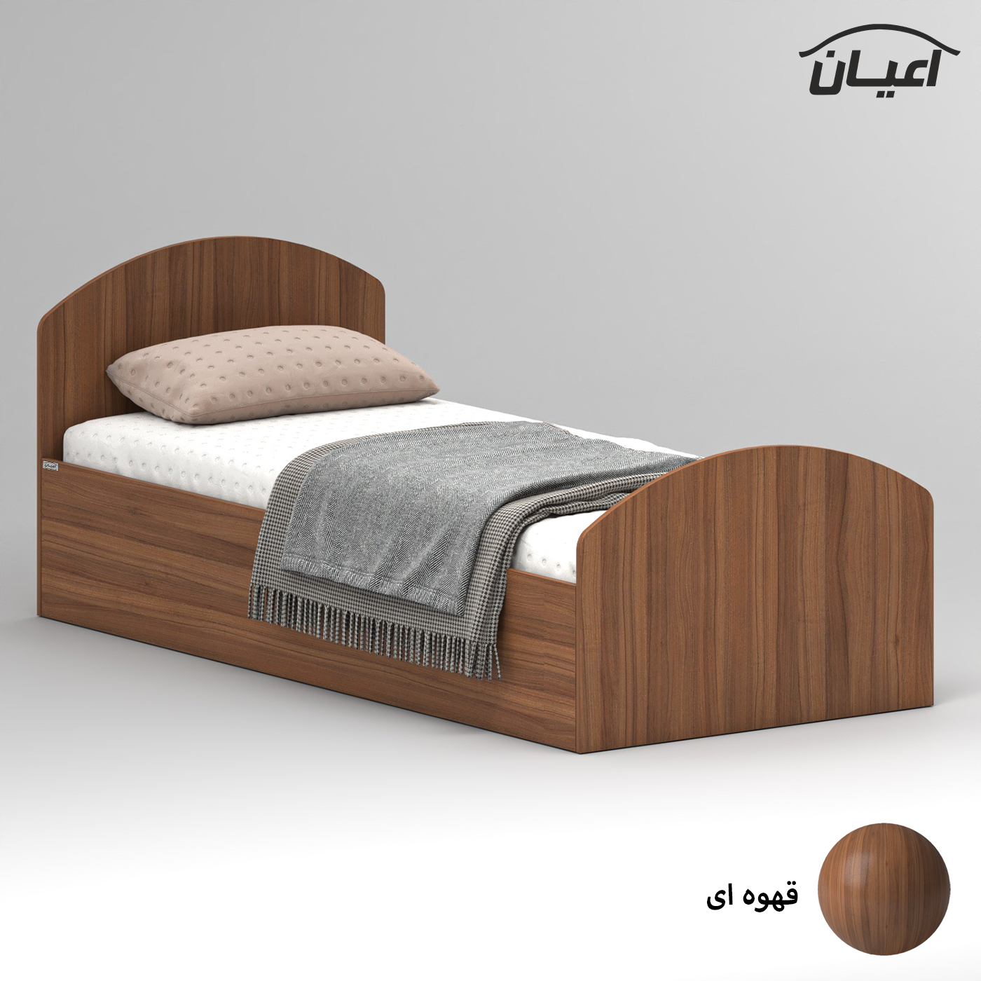 تخت خواب ملامینه یک نفره اعیان مدل FH971 سایز 90x200 سانتی متر