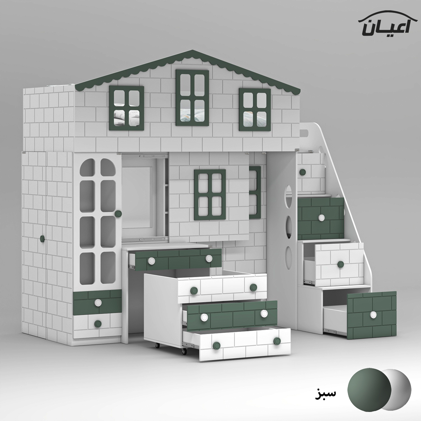 تخت خواب ام دی اف یک نفره اعیان مدل FH926 سایز 90x200 سانتی متر