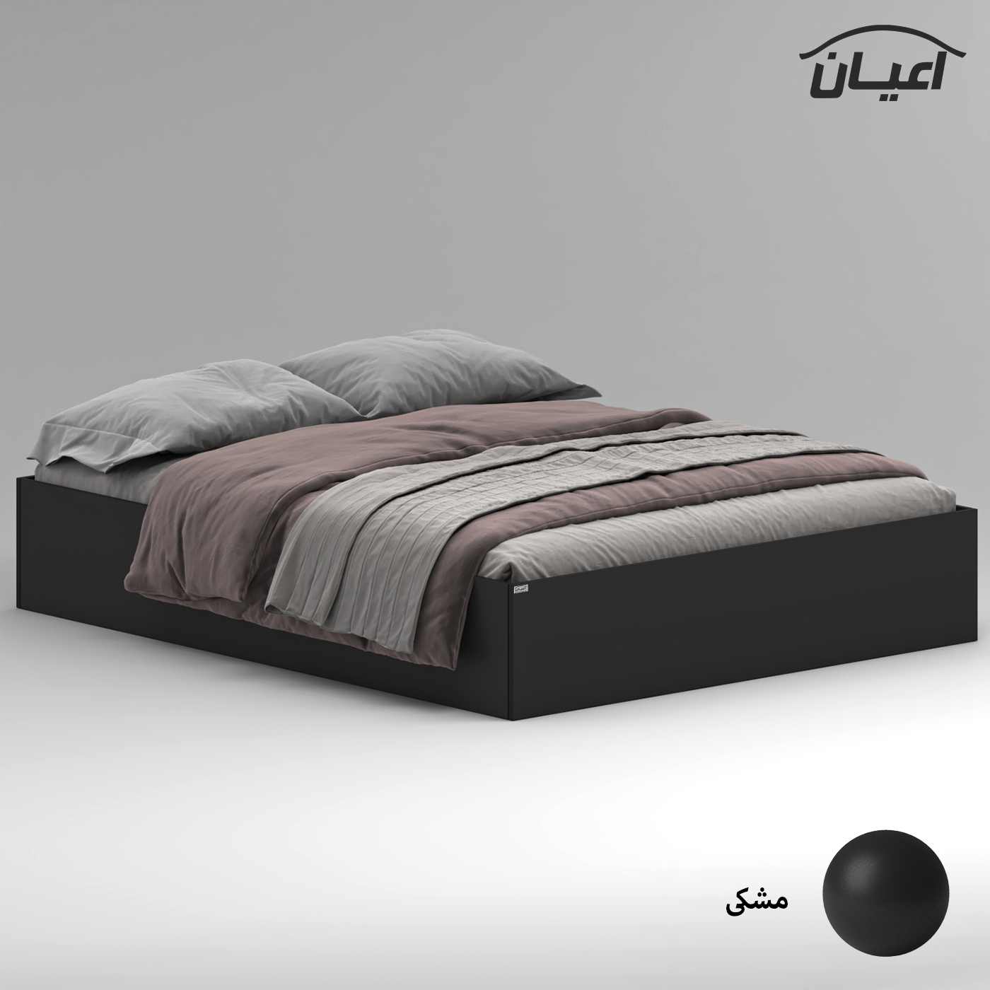 تخت خواب ملامینه دو نفره اعیان مدل FH943 سایز 160x200 سانتی متر