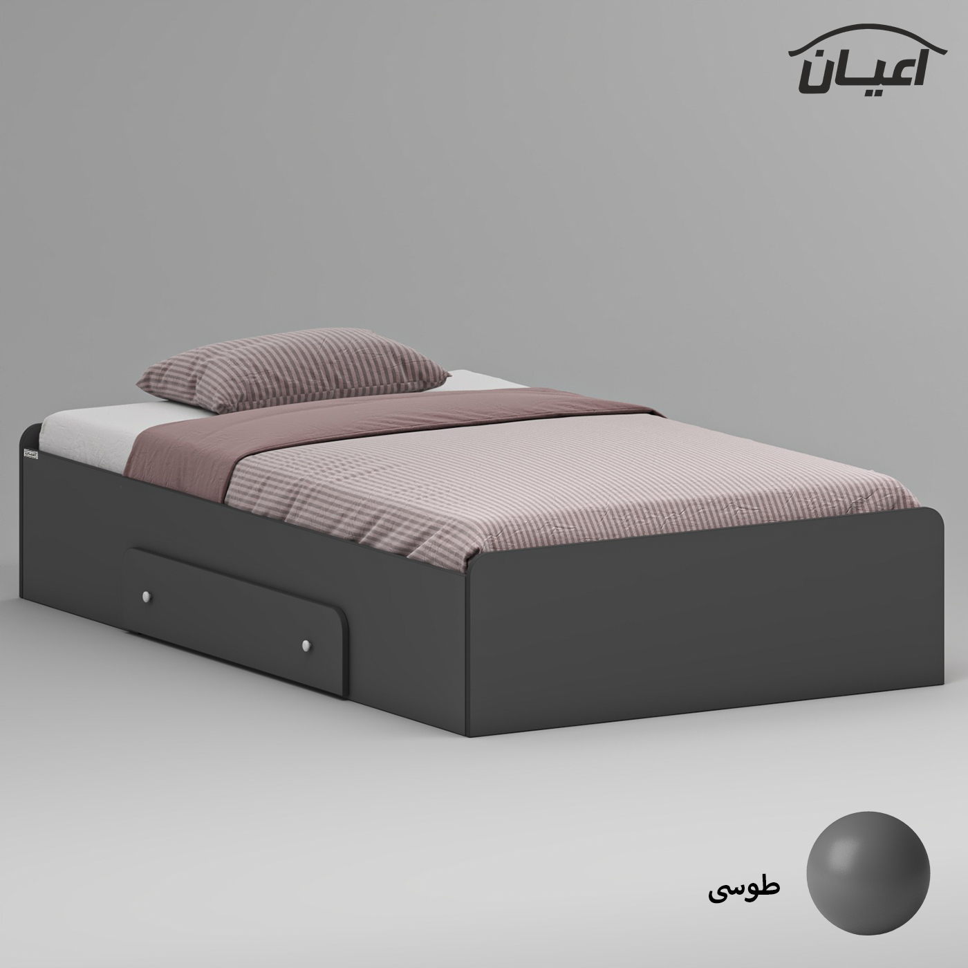 تخت خواب ملامینه یک نفره اعیان مدل FH968 سایز 120x200 سانتی متر