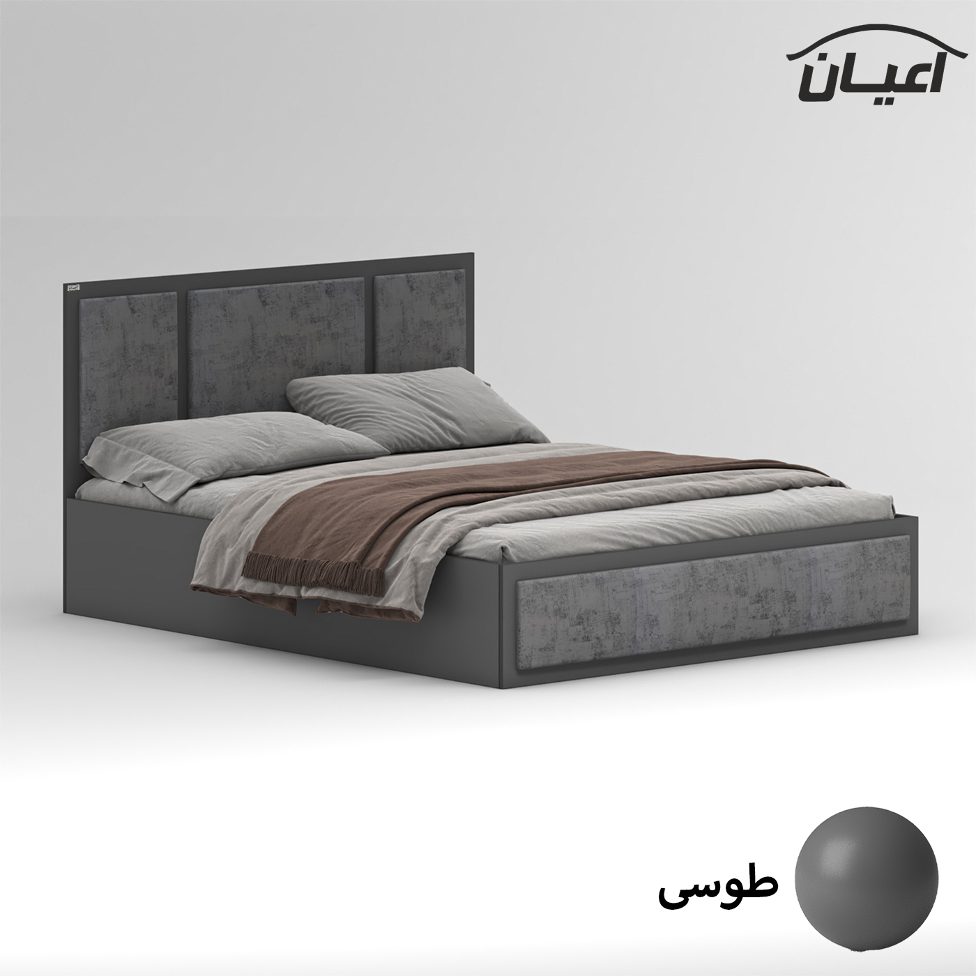 تخت خواب ملامینه دو نفره اعیان مدل FH958 سایز 160x200 سانتی متر
