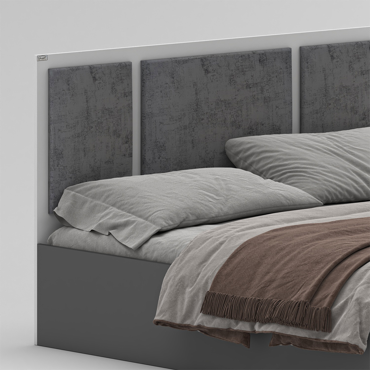 تخت خواب ملامینه دو نفره اعیان مدل FH958 سایز 160x200 سانتی متر