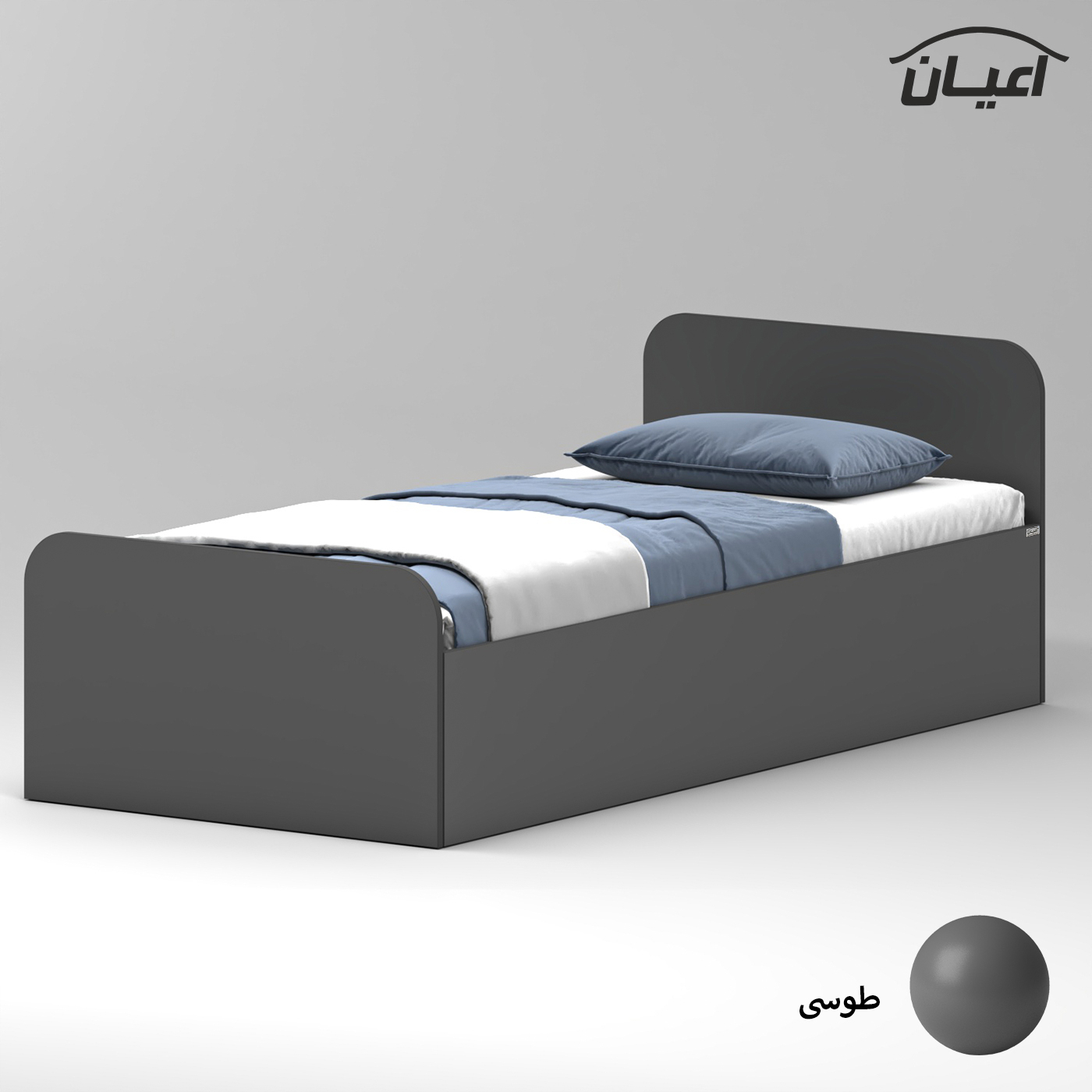 تخت خواب ملامینه یک نفره اعیان مدل FH931 سایز 90x200 سانتی متر