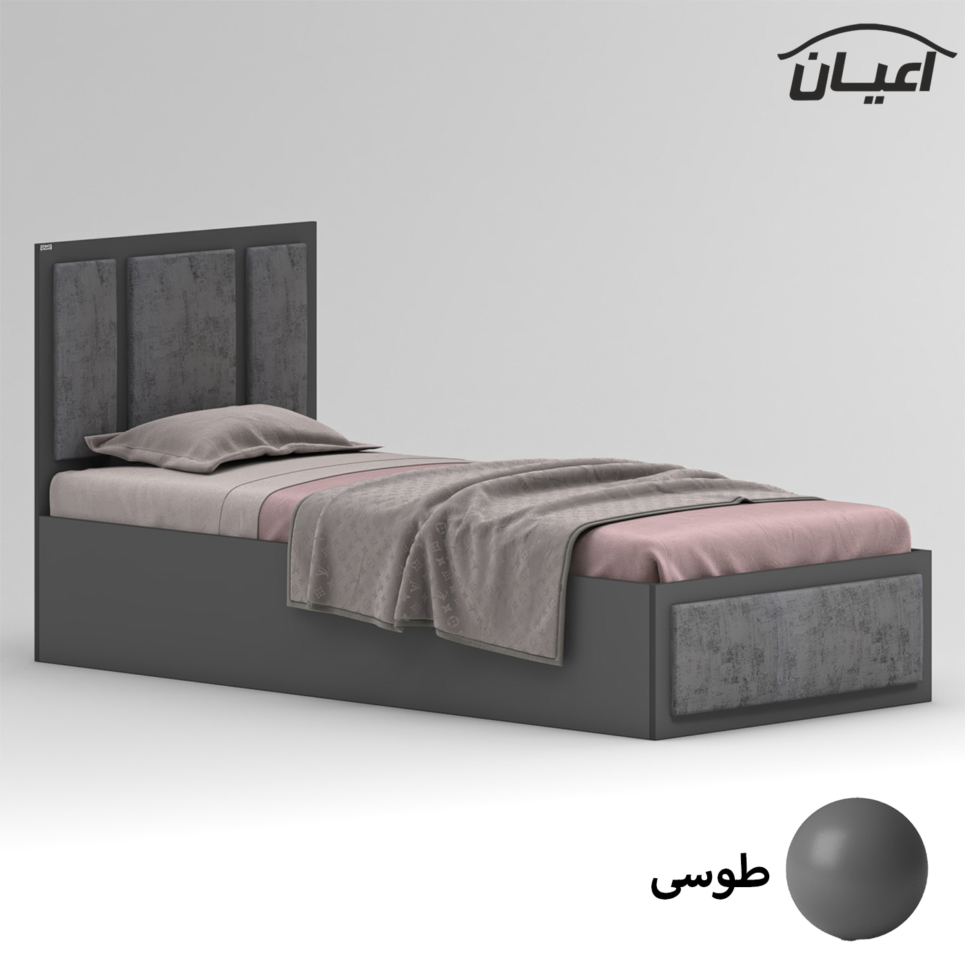 تخت خواب ملامینه یک نفره اعیان مدل FH960 سایز 90x200 سانتی متر