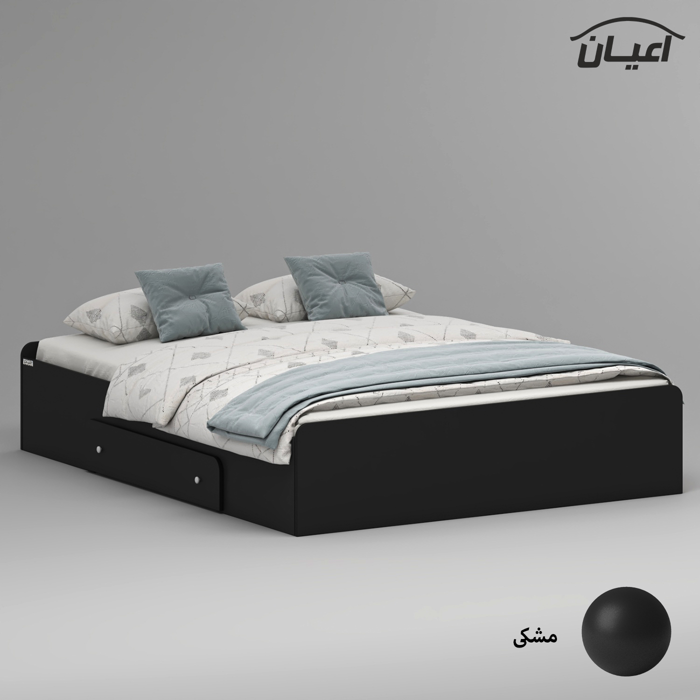 تخت خواب ملامینه دو نفره اعیان مدل FH969 سایز 160x200 سانتی متر