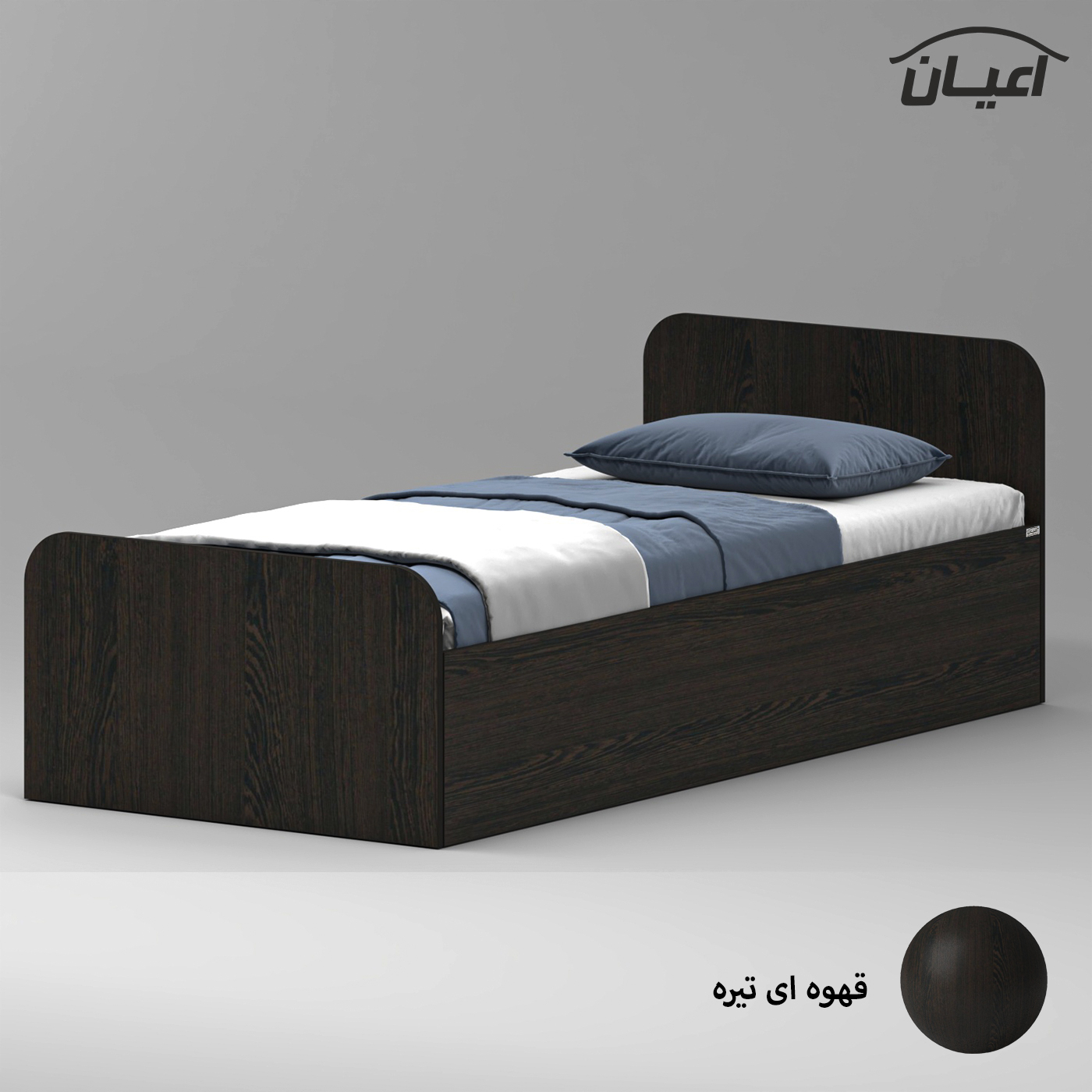 تخت خواب ملامینه یک نفره اعیان مدل FH931 سایز 90x200 سانتی متر