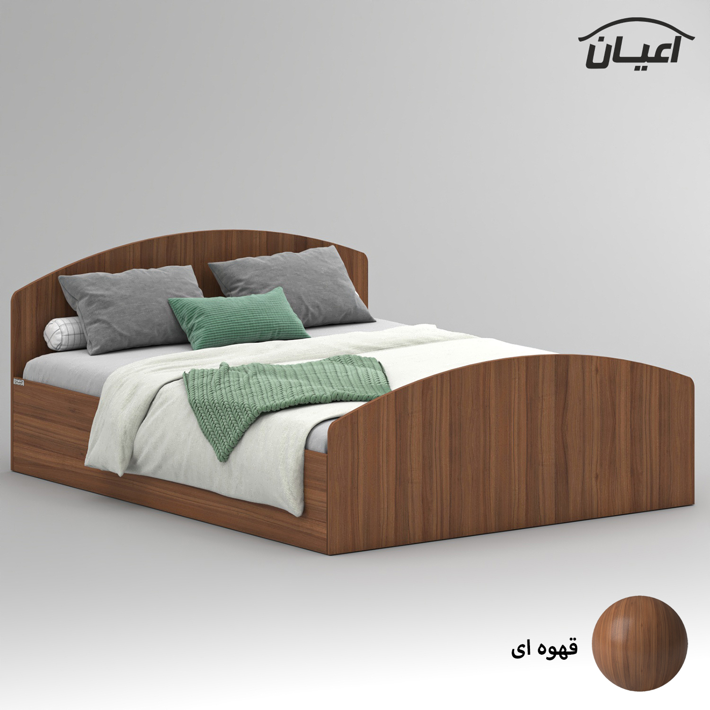 تخت خواب ملامینه دو نفره اعیان مدل FH973 سایز 160x200 سانتی متر