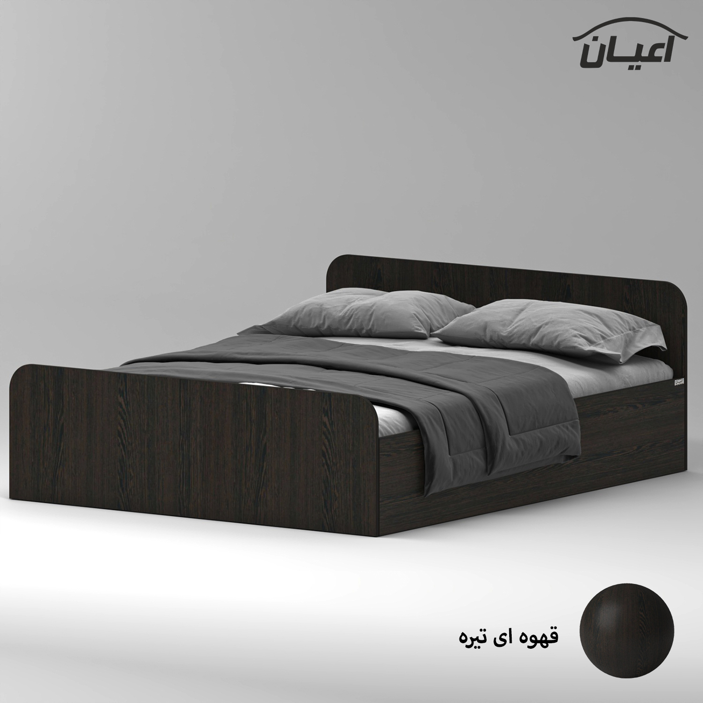 تخت خواب ملامینه دو نفره اعیان مدل FH933 سایز 160x200 سانتی متر