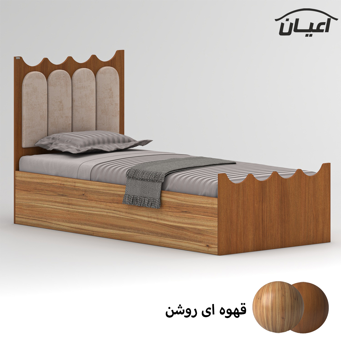 تخت خواب ام دی اف اعیان مدل FH957 سایز 80x180 سانتی متر