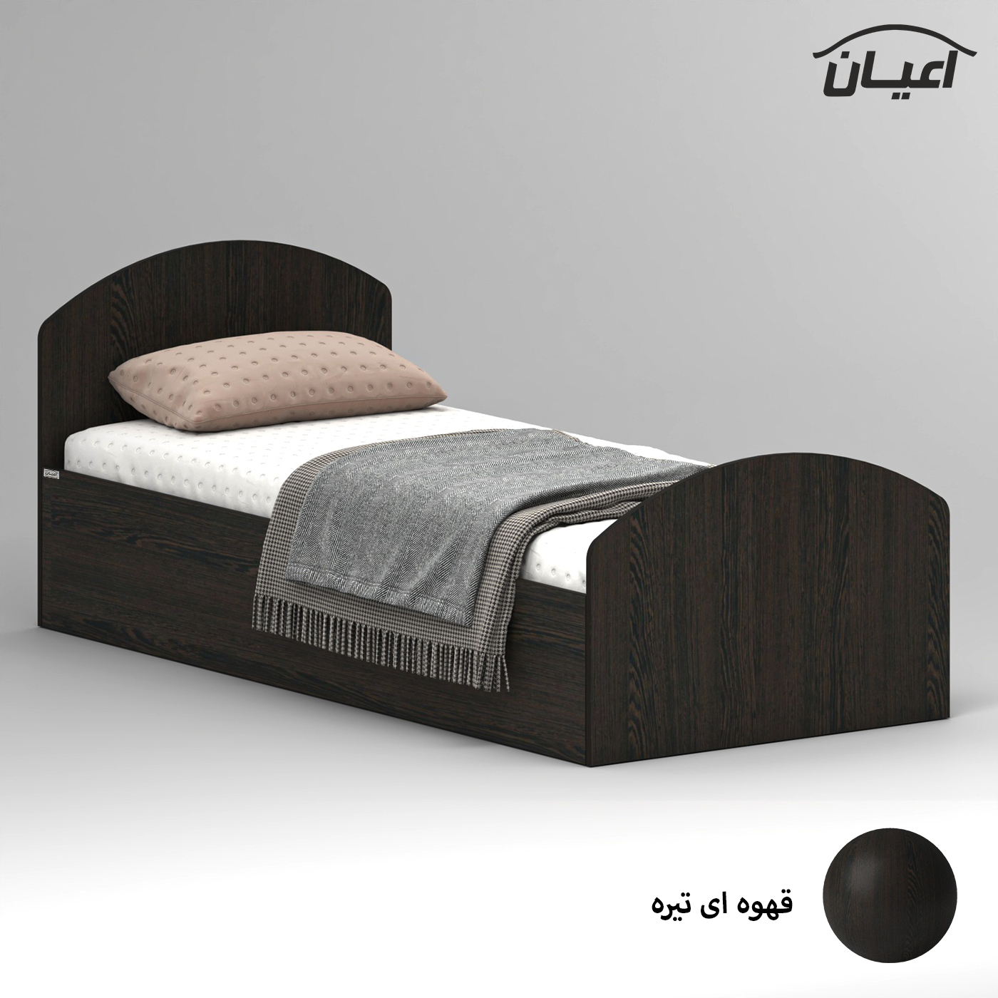 تخت خواب ملامینه یک نفره اعیان مدل FH971 سایز 90x200 سانتی متر