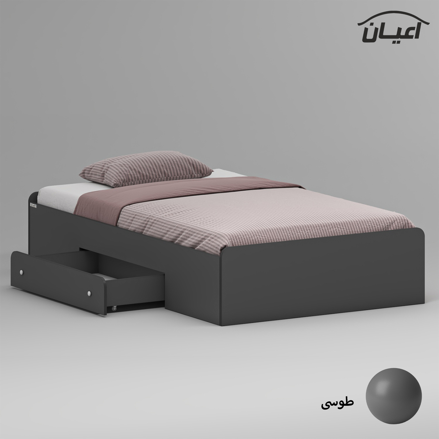 تخت خواب ملامینه یک نفره اعیان مدل FH968 سایز 120x200 سانتی متر