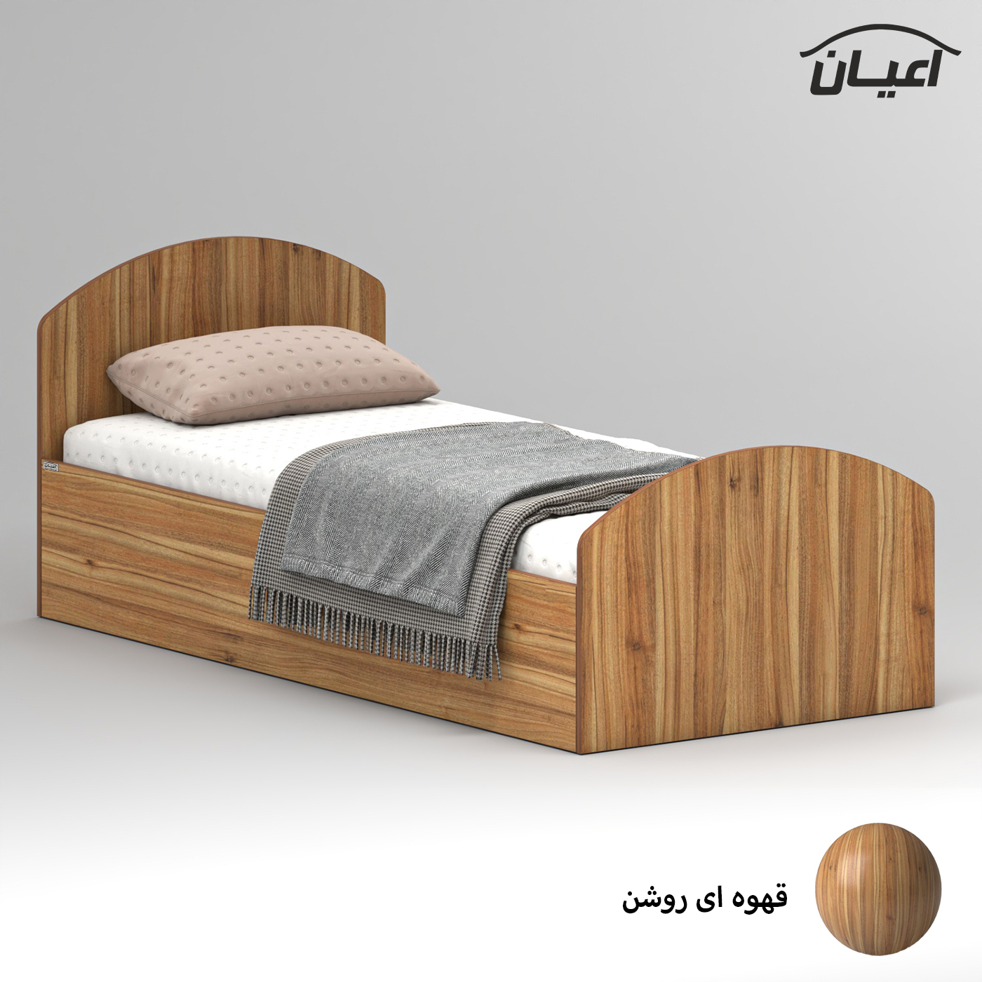 تخت خواب ملامینه یک نفره اعیان مدل FH971 سایز 90x200 سانتی متر