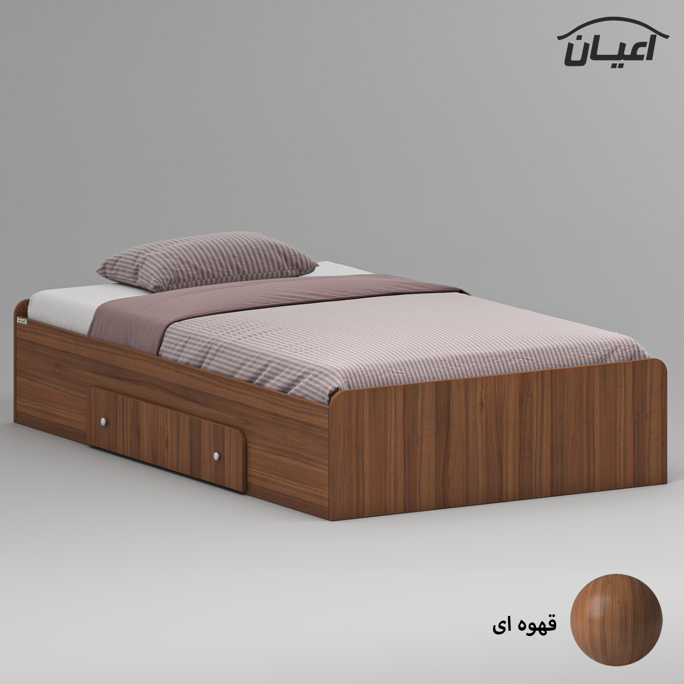 تخت خواب ملامینه یک نفره اعیان مدل FH968 سایز 120x200 سانتی متر