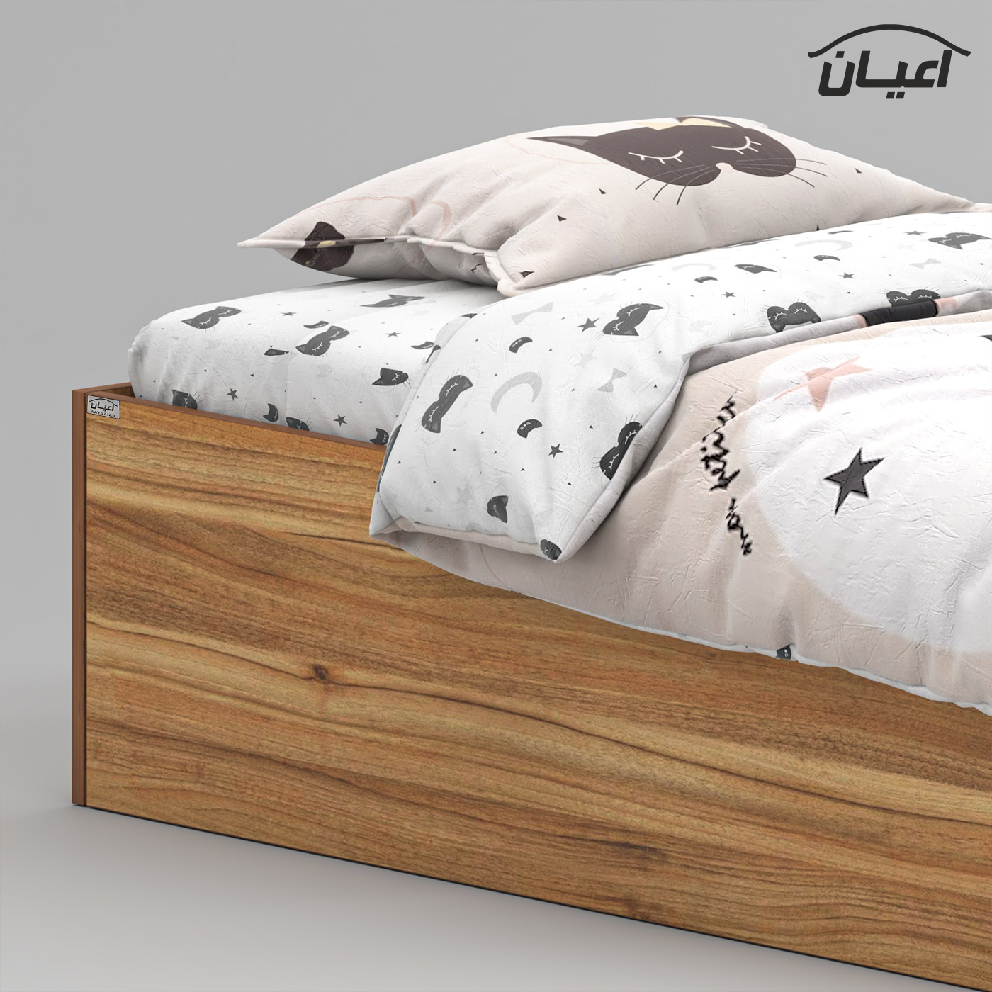 تخت خواب ملامینه یک نفره اعیان مدل FH940 سایز 80x180 سانتی متر