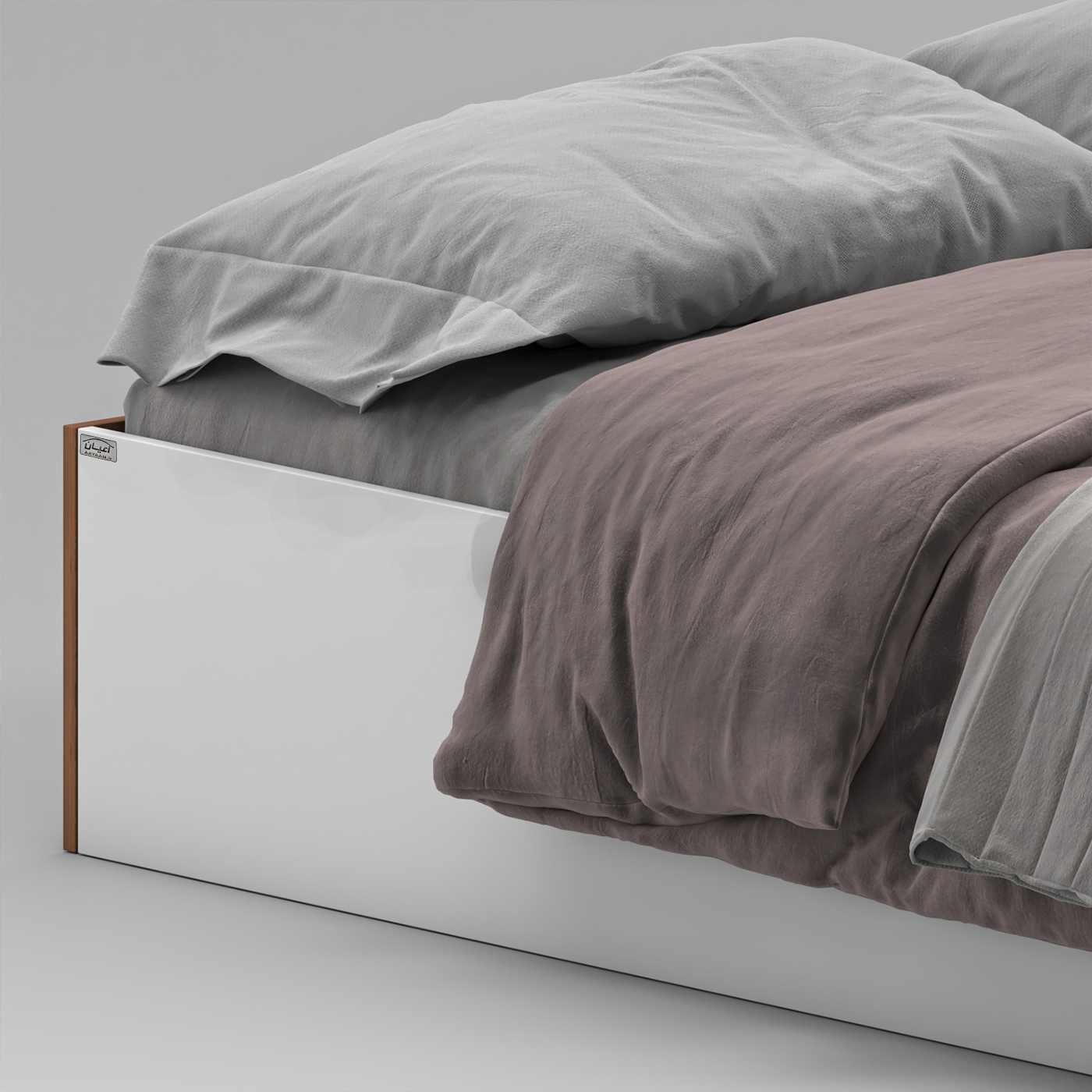 تخت خواب ملامینه دو نفره اعیان مدل FH943 سایز 160x200 سانتی متر