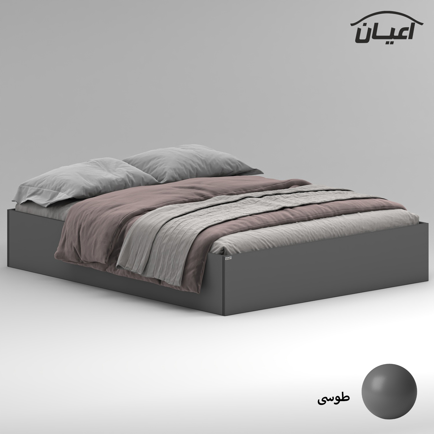 تخت خواب ملامینه دو نفره اعیان مدل FH943 سایز 160x200 سانتی متر