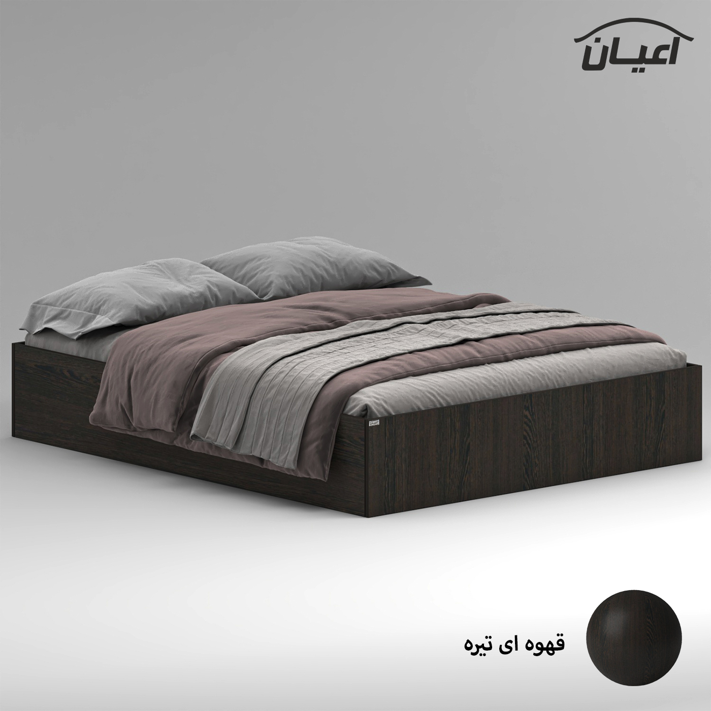 تخت خواب ملامینه دو نفره اعیان مدل FH943 سایز 160x200 سانتی متر