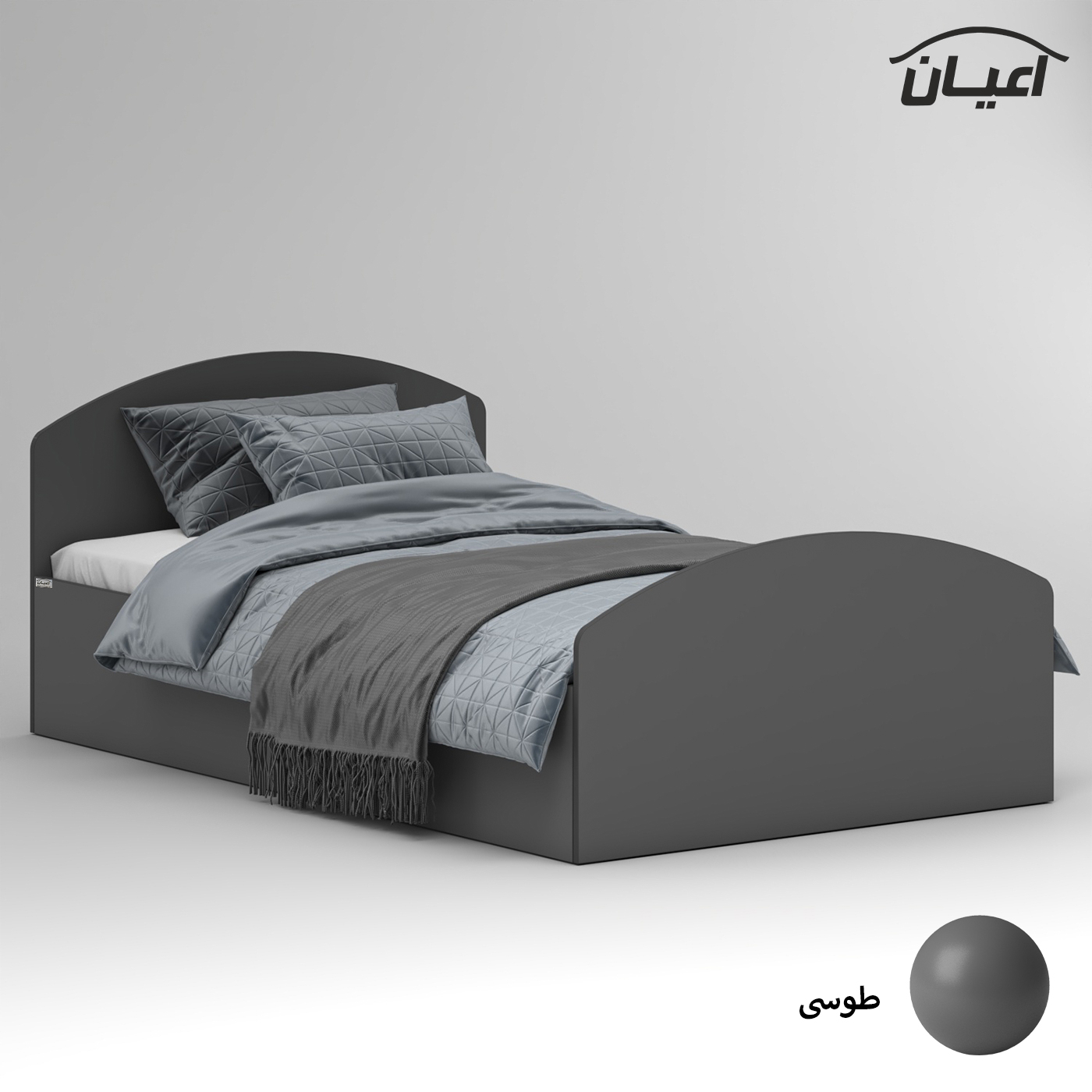 تخت خواب ملامینه یک نفره اعیان مدل FH972 سایز 120x200 سانتی متر