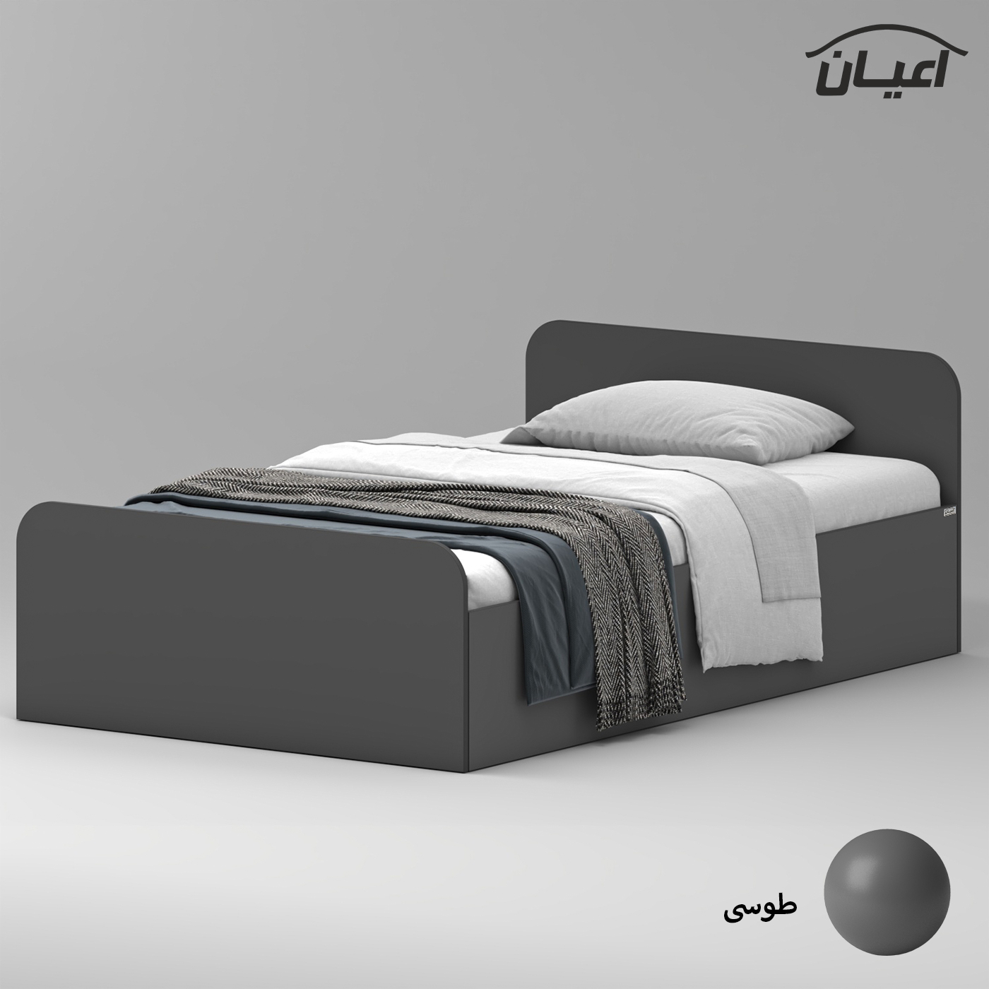 تخت خواب ملامینه یک نفره اعیان مدل FH932 سایز 120x200 سانتی متر