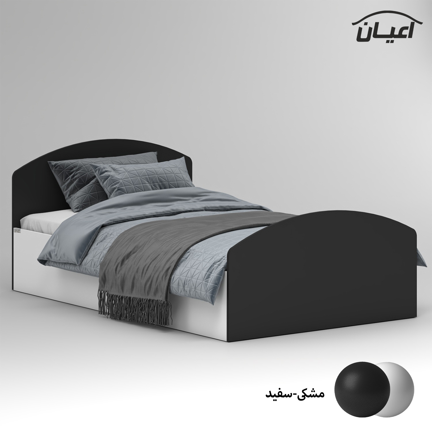 تخت خواب ملامینه یک نفره اعیان مدل FH972 سایز 120x200 سانتی متر