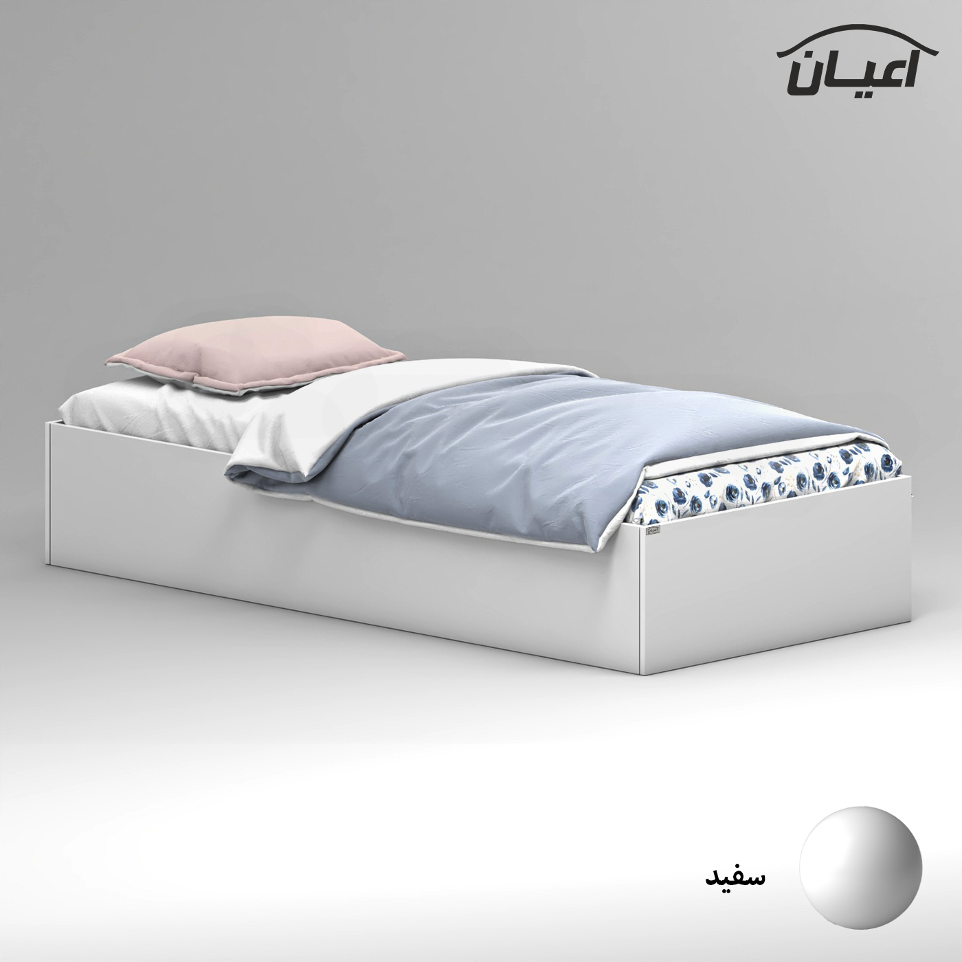 تخت خواب ملامینه یک نفره اعیان مدل FH941 سایز 90x200 سانتی متر