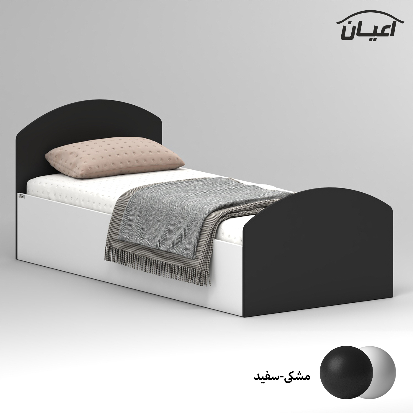 تخت خواب ملامینه یک نفره اعیان مدل FH971 سایز 90x200 سانتی متر