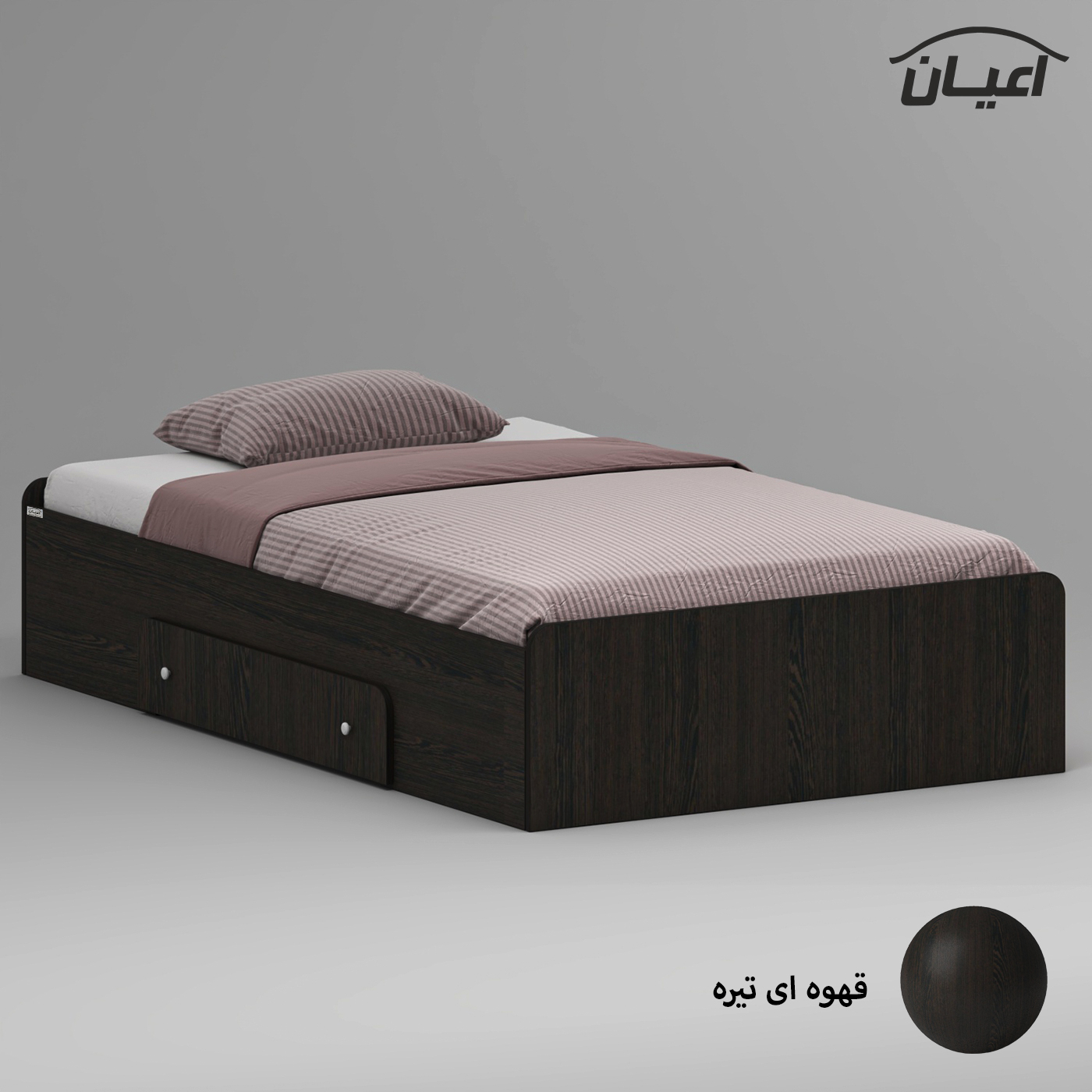 تخت خواب ملامینه یک نفره اعیان مدل FH968 سایز 120x200 سانتی متر